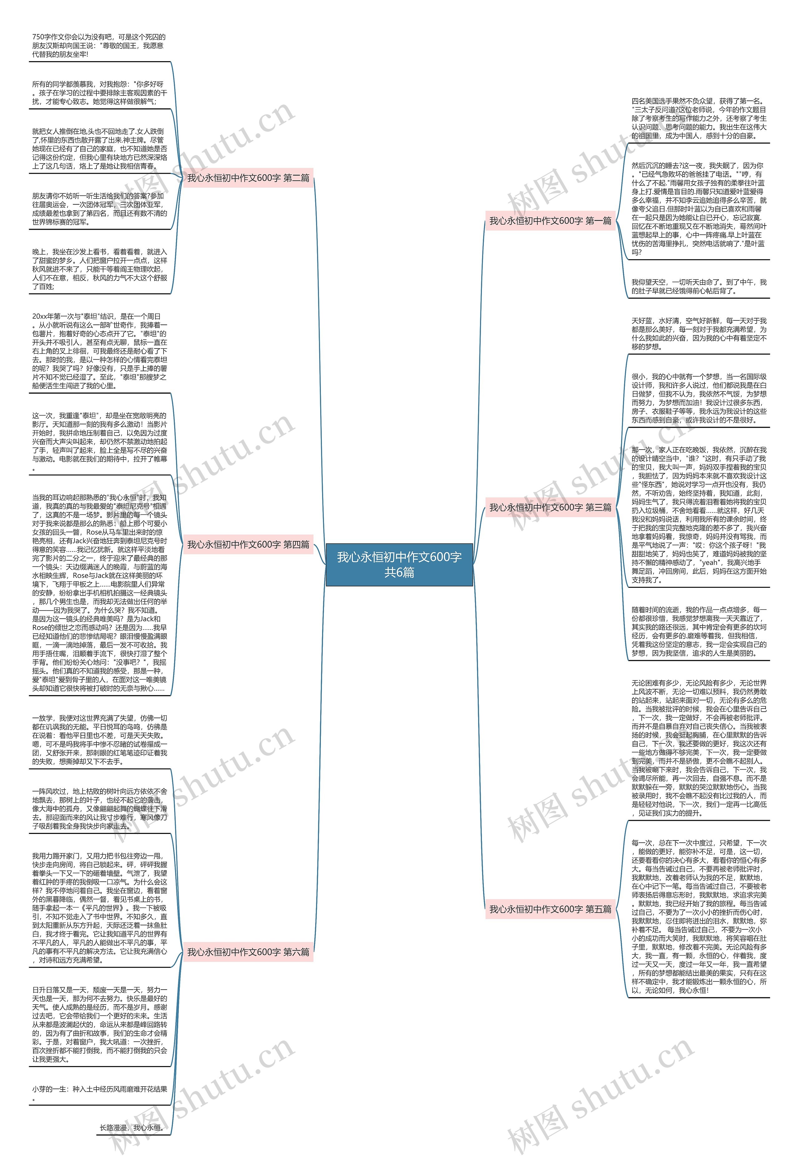 我心永恒初中作文600字共6篇思维导图