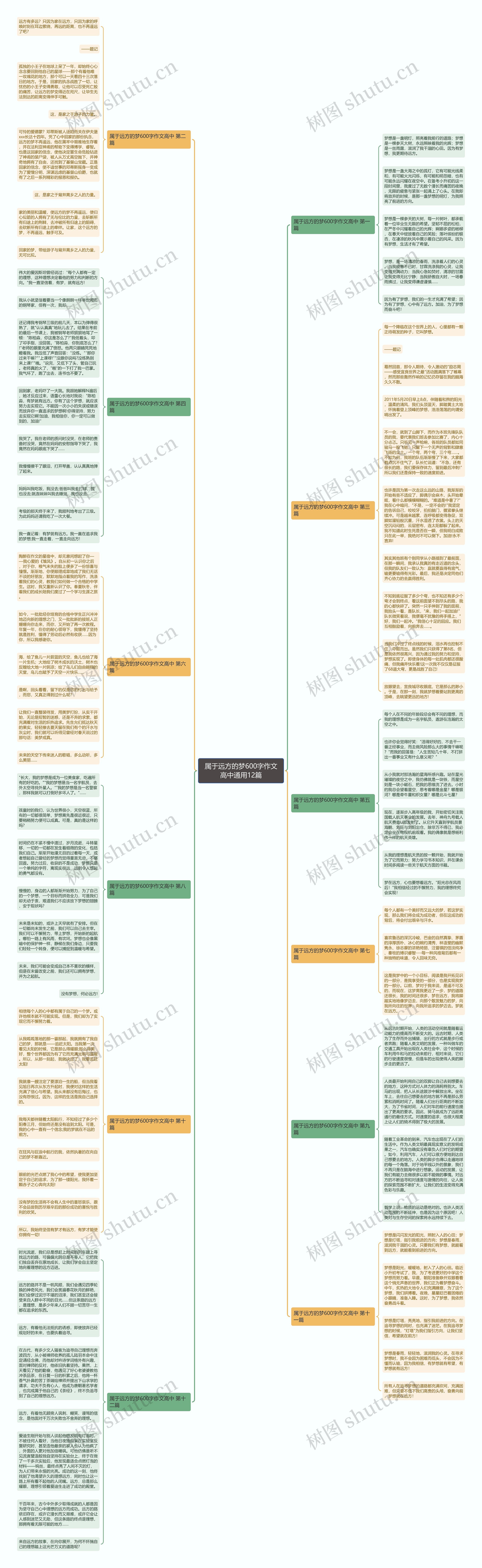 属于远方的梦600字作文高中通用12篇思维导图