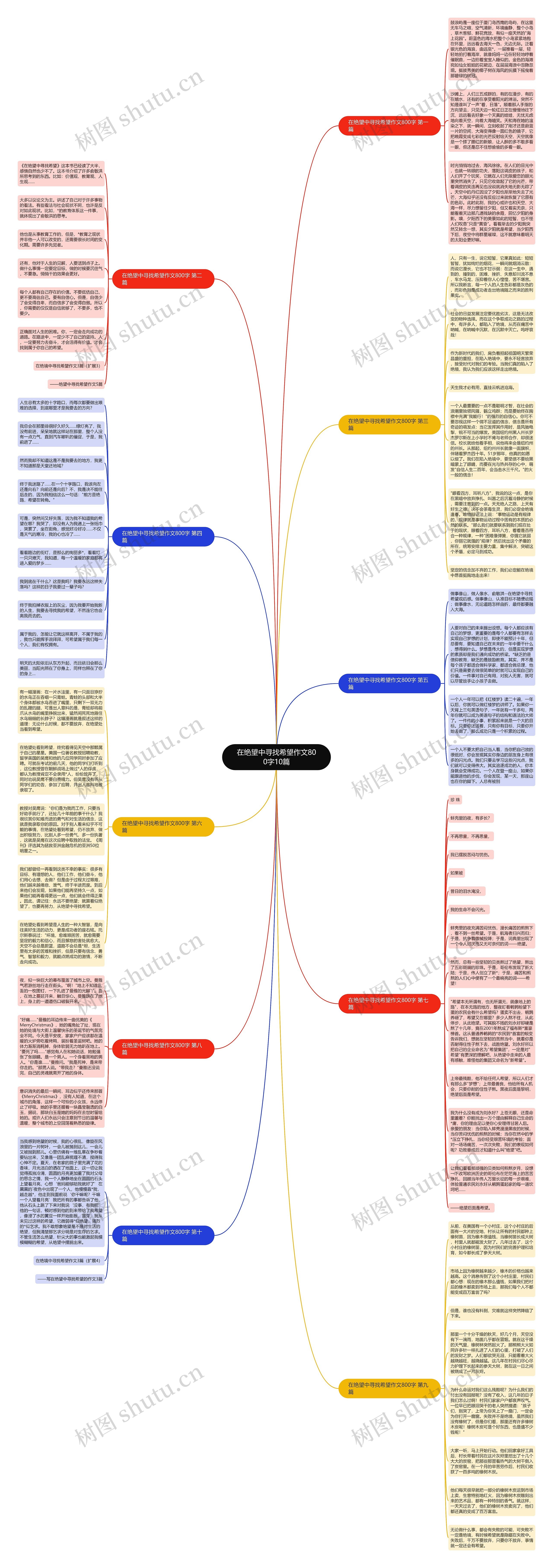 在绝望中寻找希望作文800字10篇思维导图