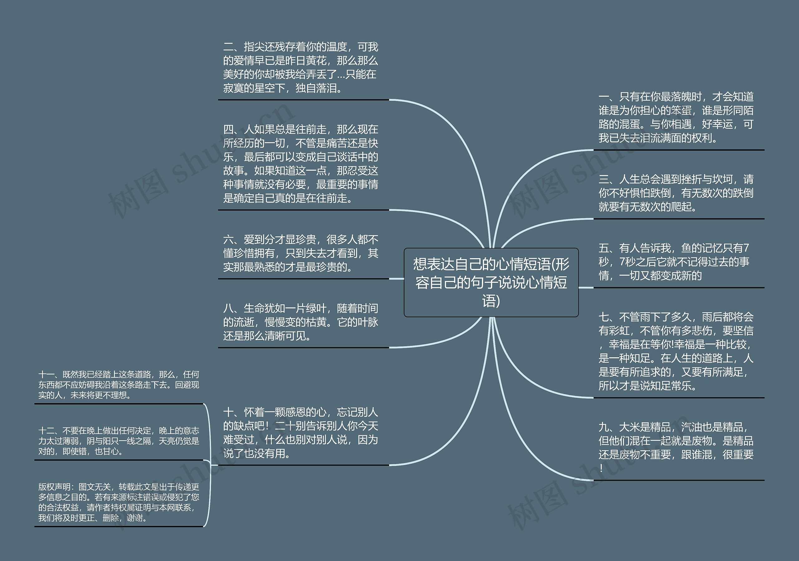 想表达自己的心情短语(形容自己的句子说说心情短语)思维导图