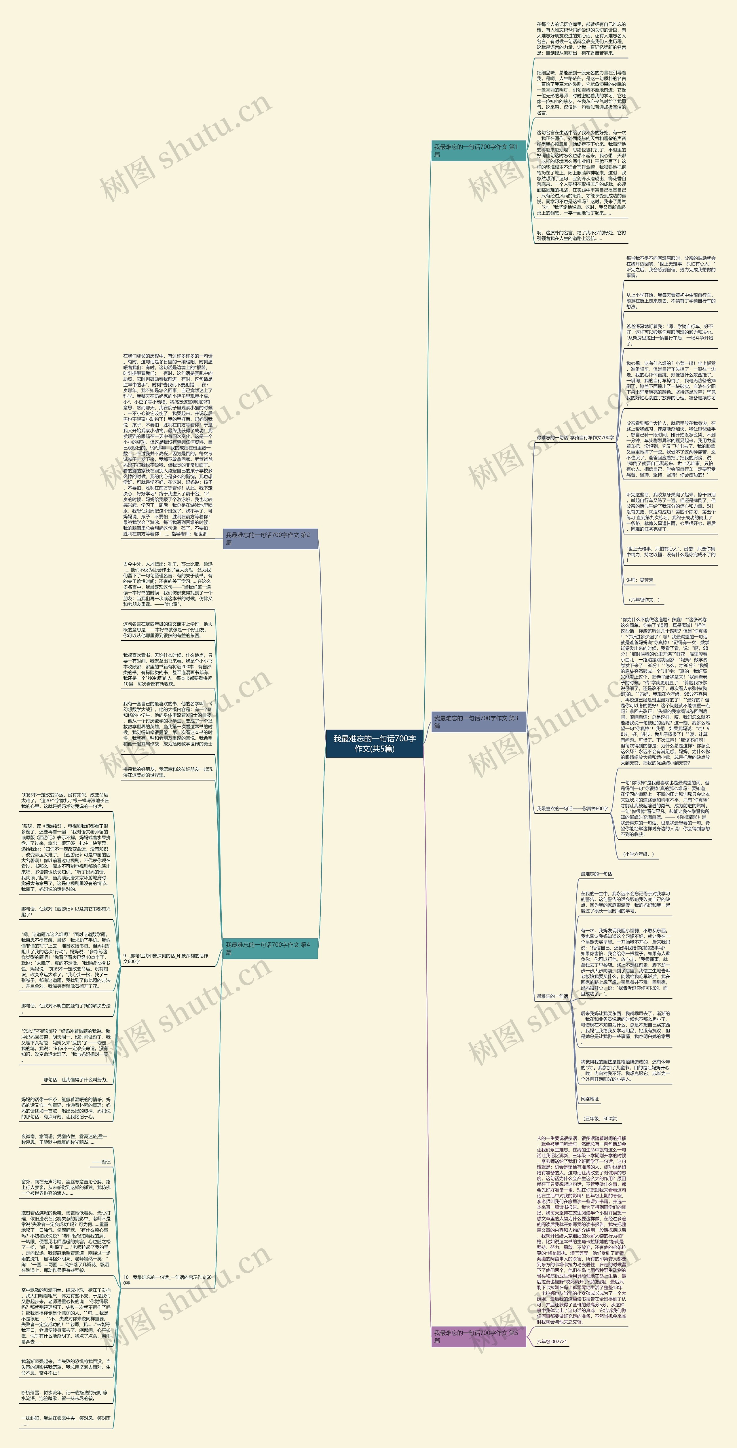 我最难忘的一句话700字作文(共5篇)思维导图