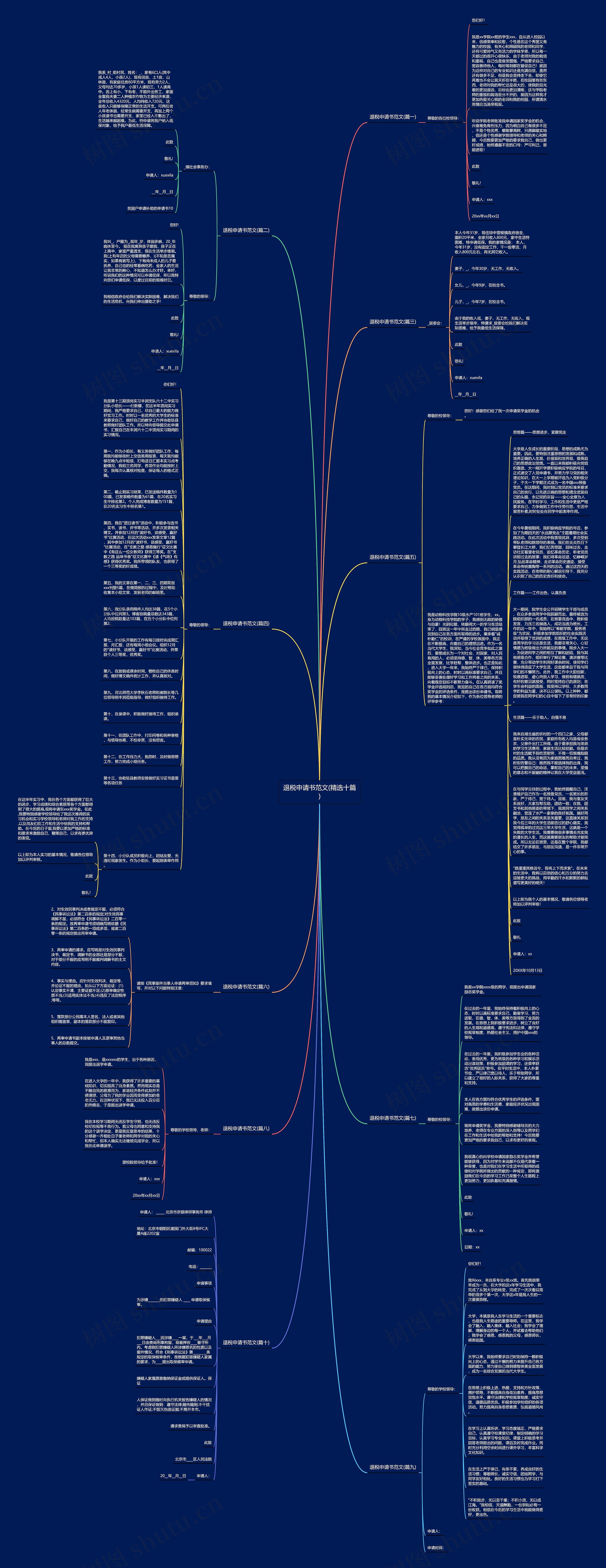 退税申请书范文(精选十篇)思维导图