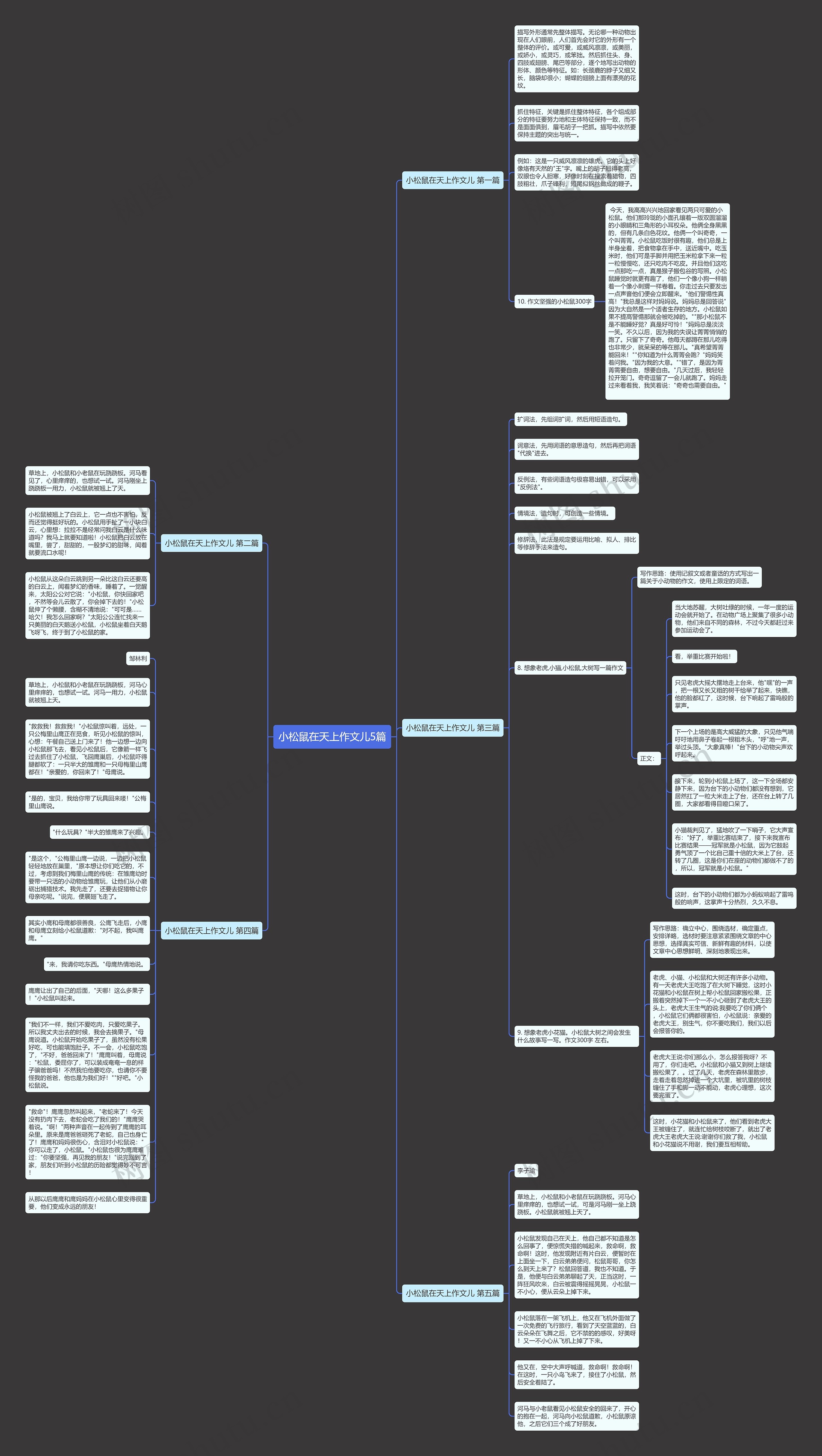 小松鼠在天上作文儿5篇思维导图