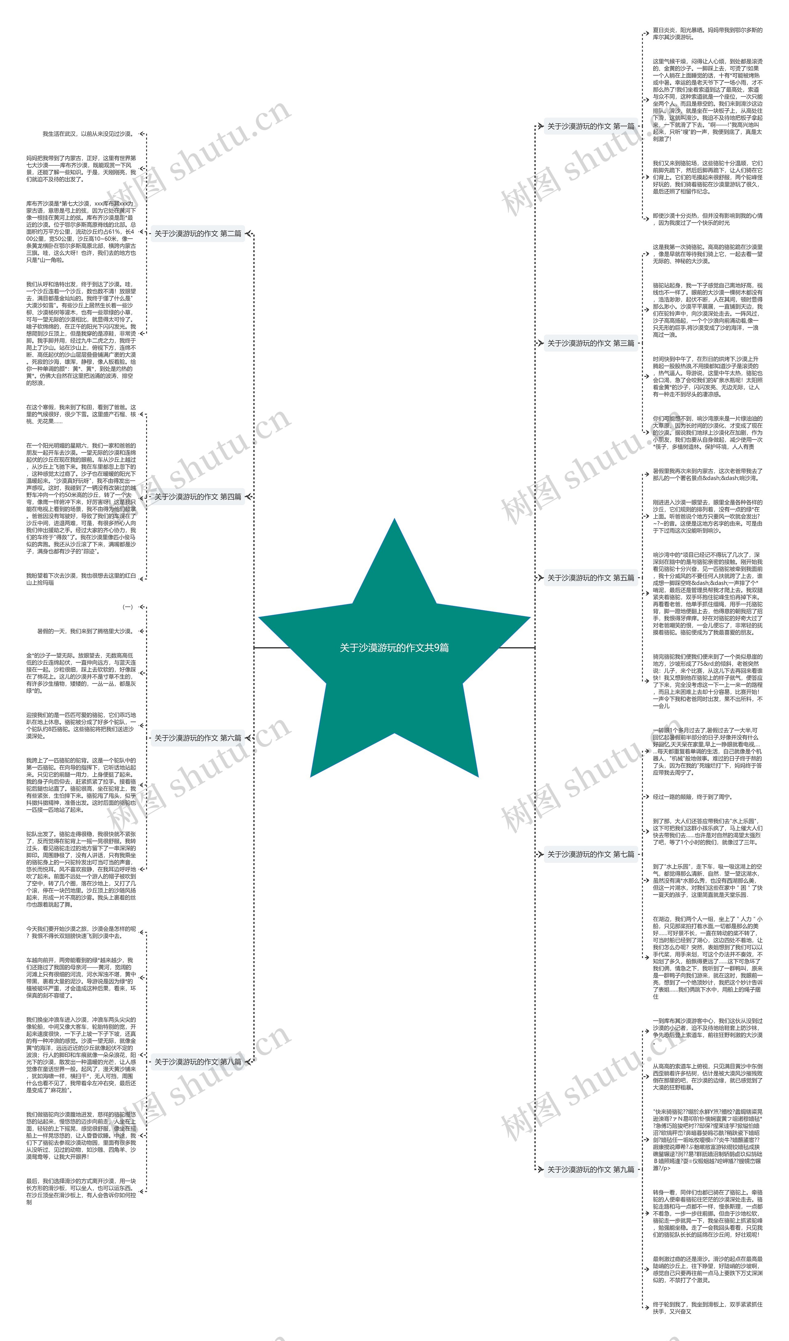关于沙漠游玩的作文共9篇思维导图