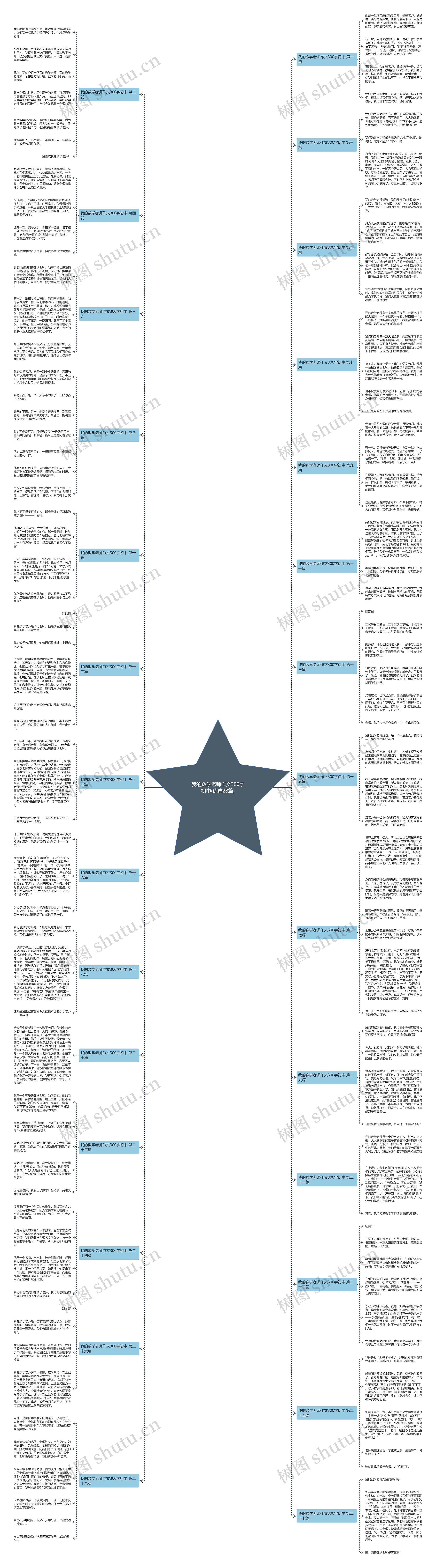 我的数学老师作文300字初中(优选28篇)思维导图