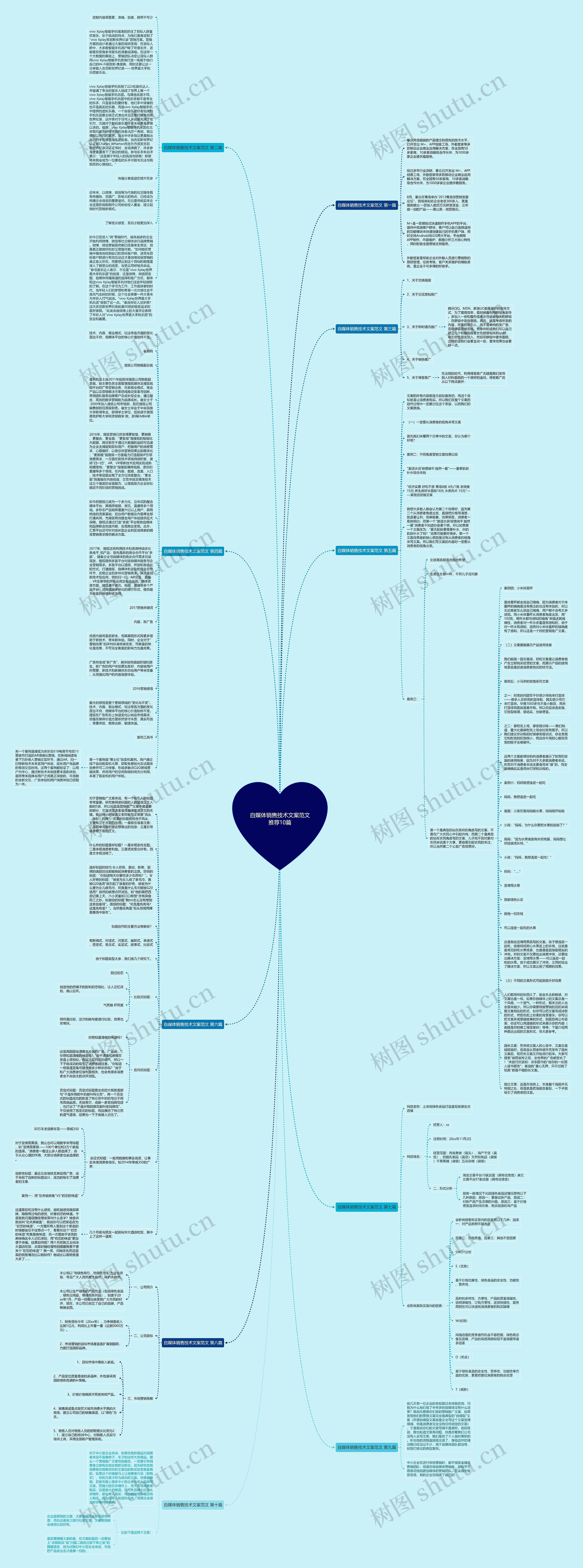自媒体销售技术文案范文推荐10篇思维导图
