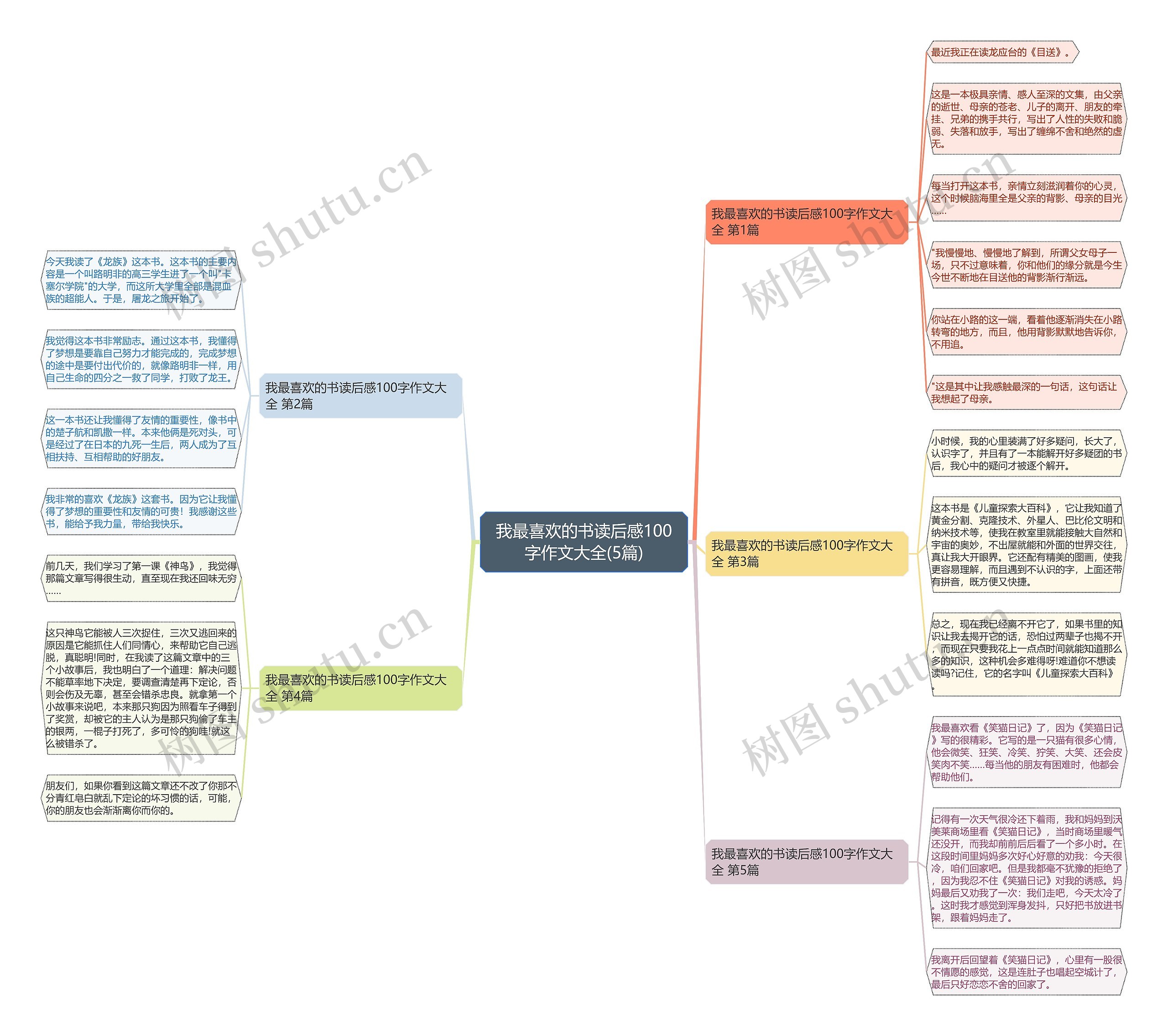 我最喜欢的书读后感100字作文大全(5篇)思维导图