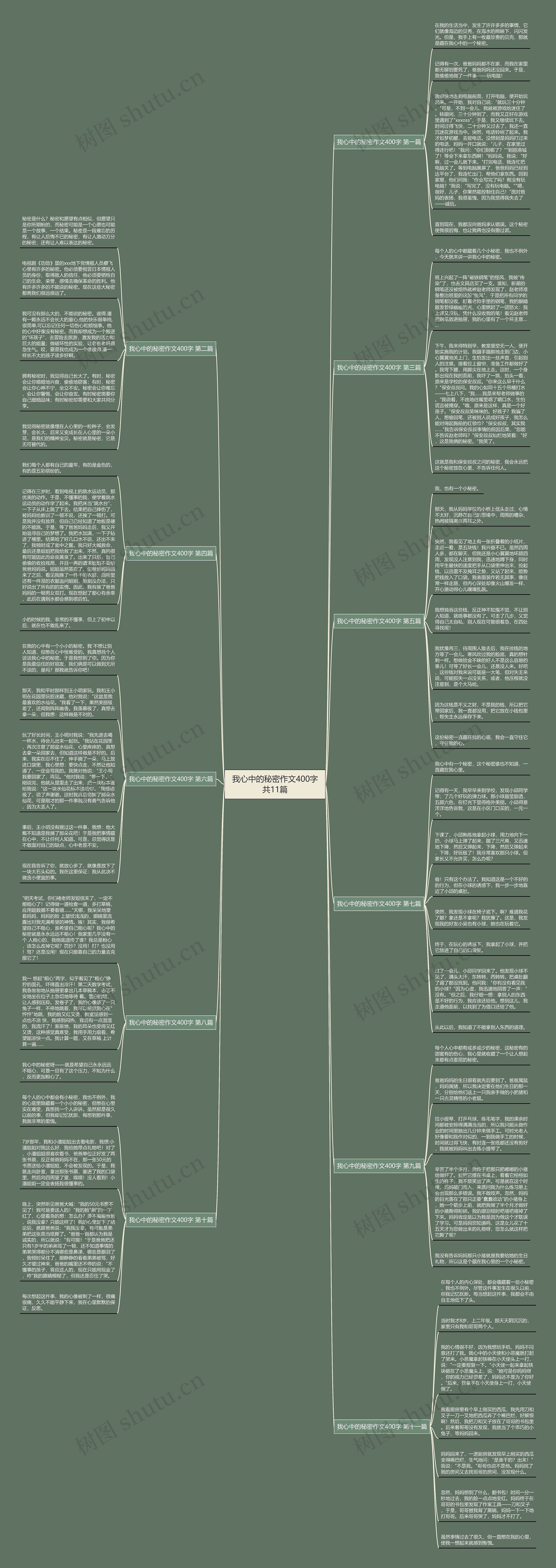 我心中的秘密作文400字共11篇思维导图