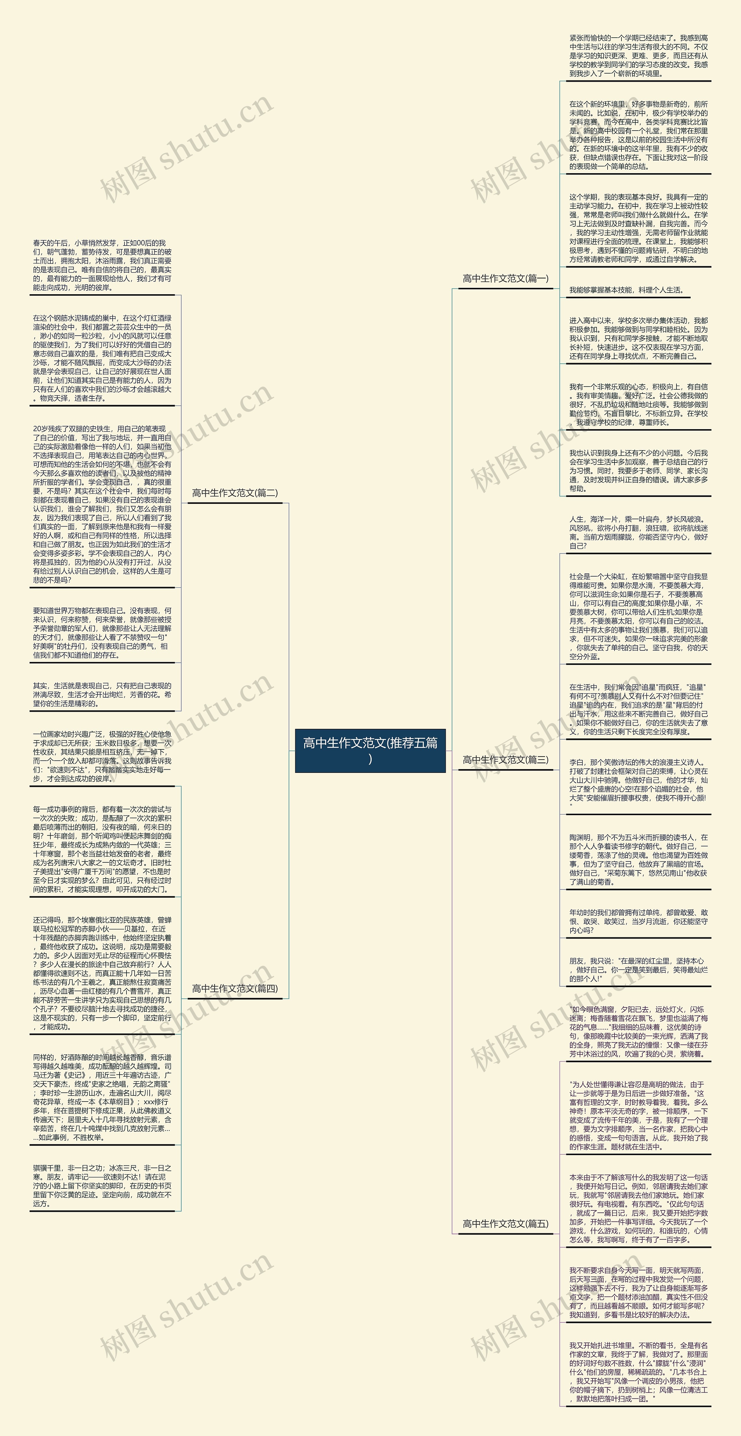 高中生作文范文(推荐五篇)思维导图
