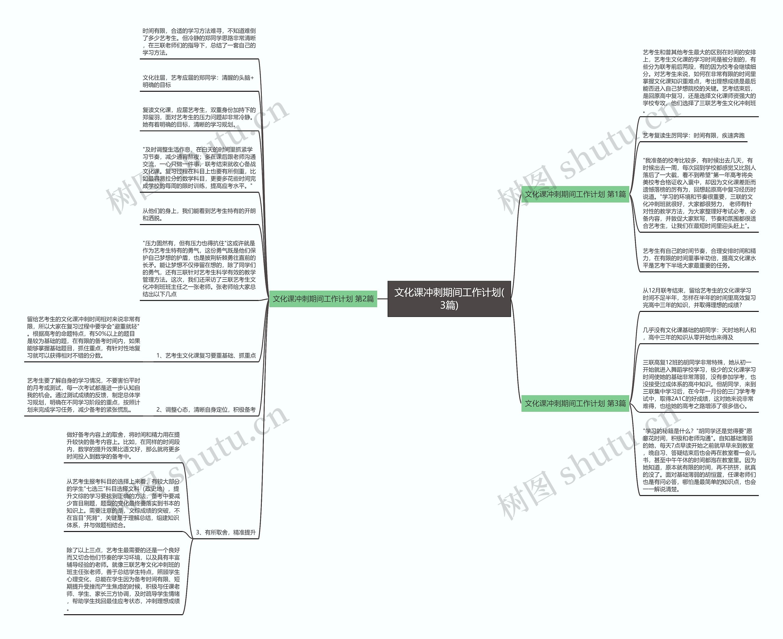 文化课冲刺期间工作计划(3篇)思维导图