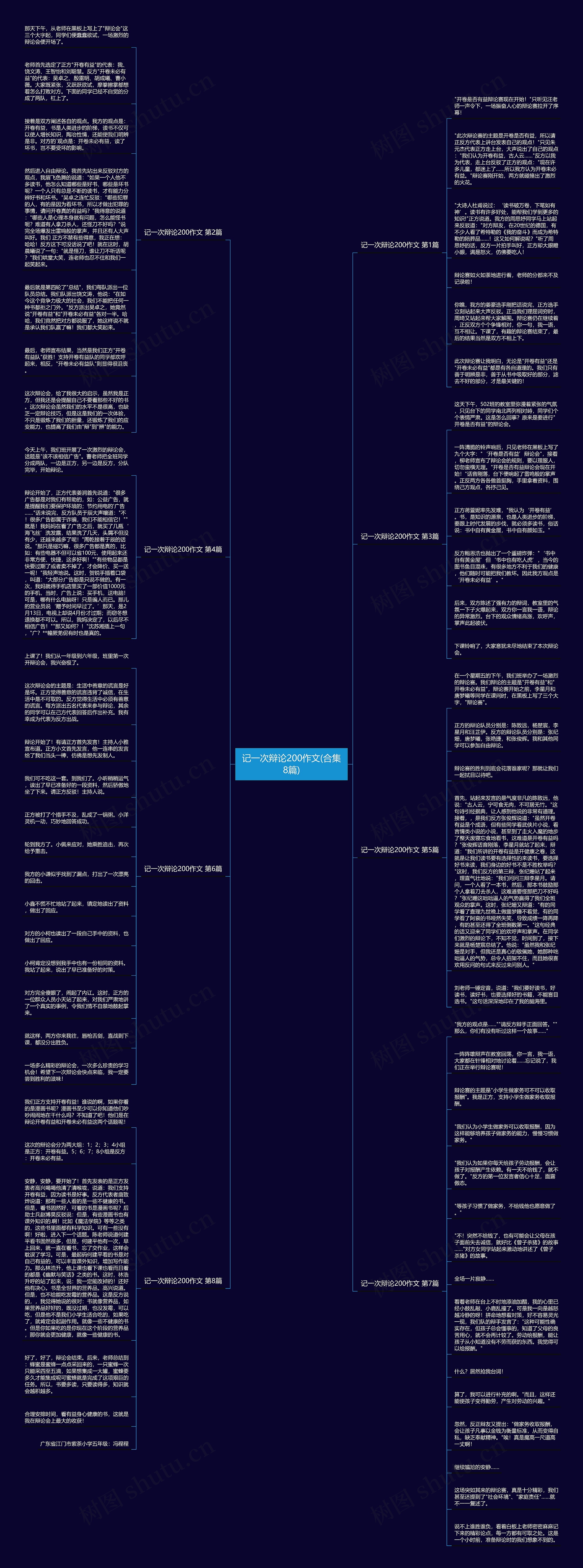记一次辩论200作文(合集8篇)思维导图