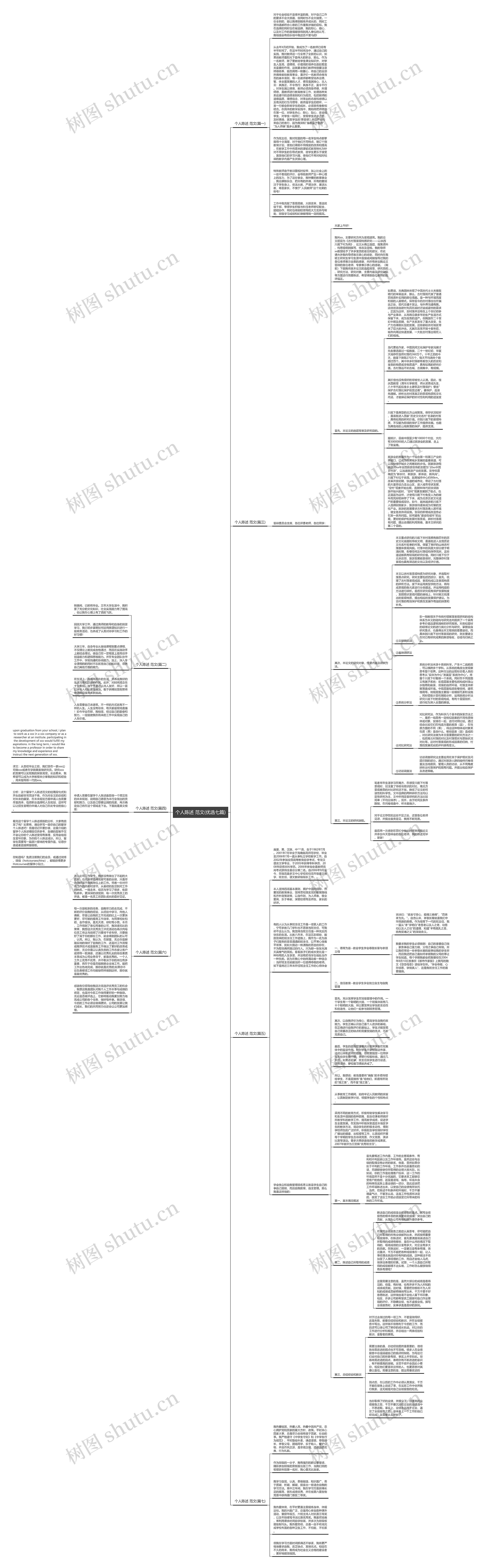 个人陈述 范文(优选七篇)思维导图