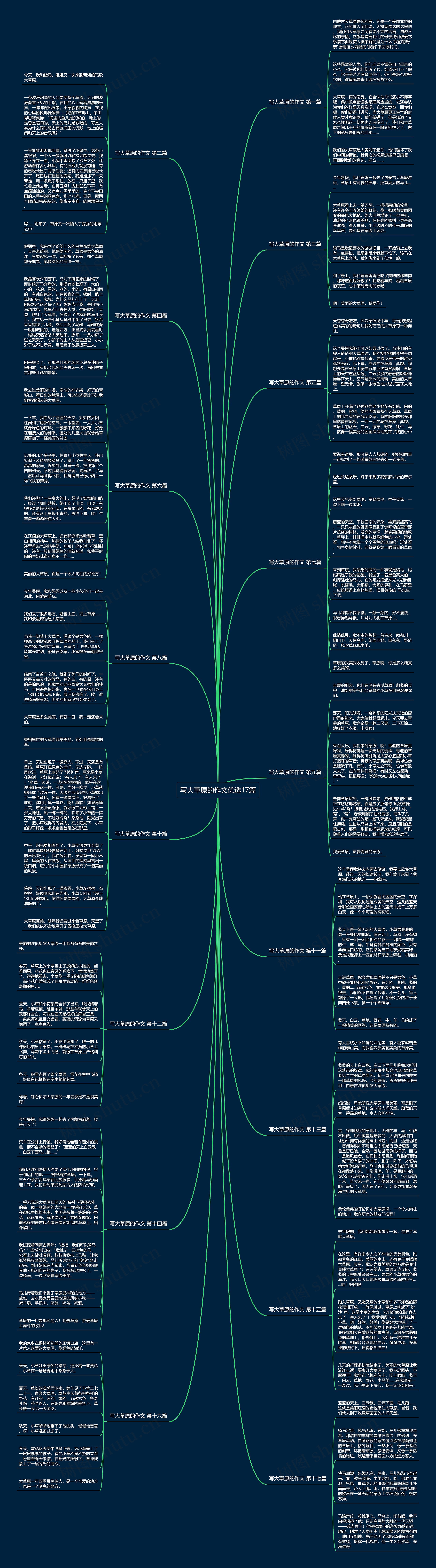 写大草原的作文优选17篇思维导图