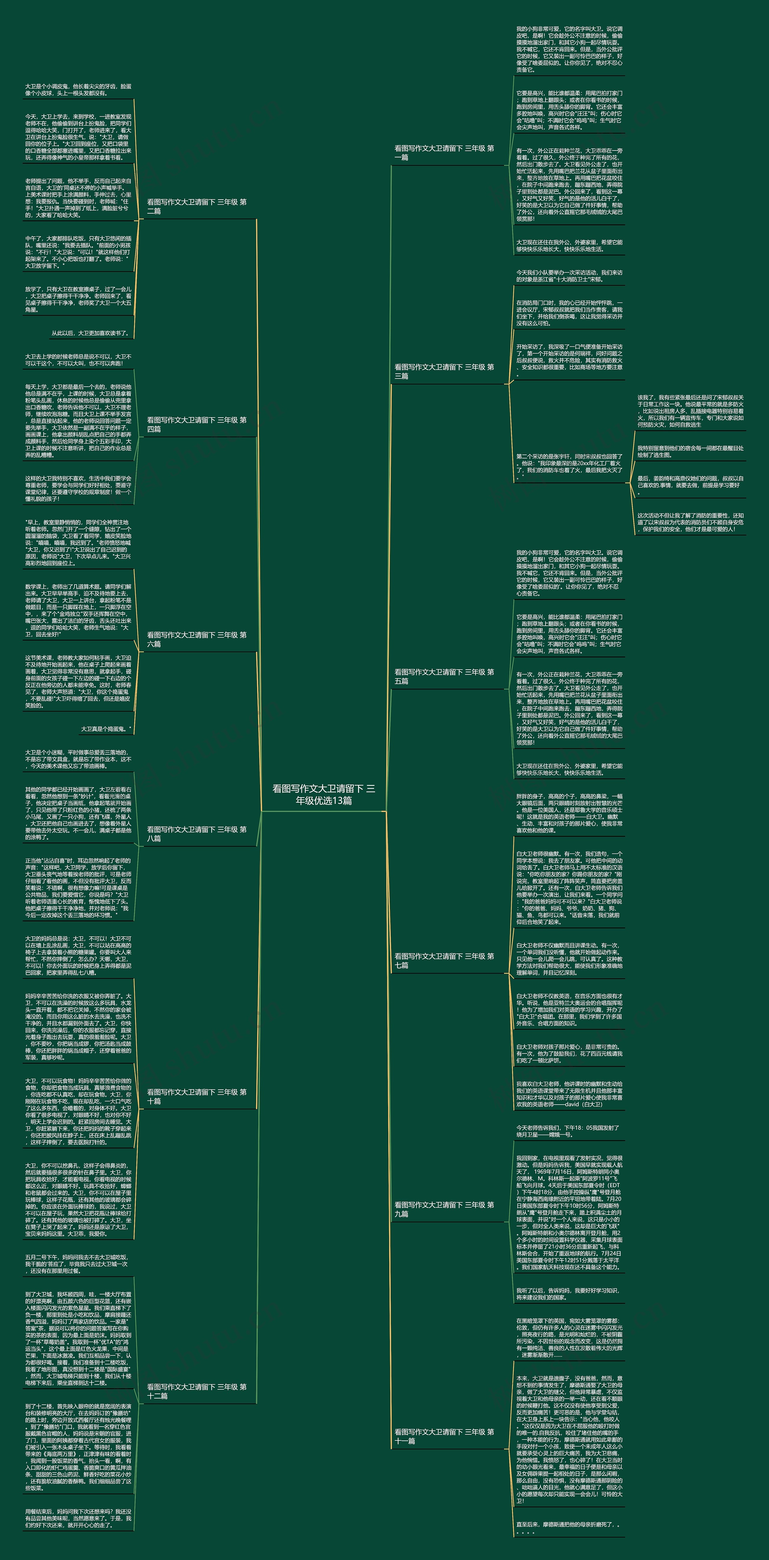 看图写作文大卫请留下 三年级优选13篇思维导图