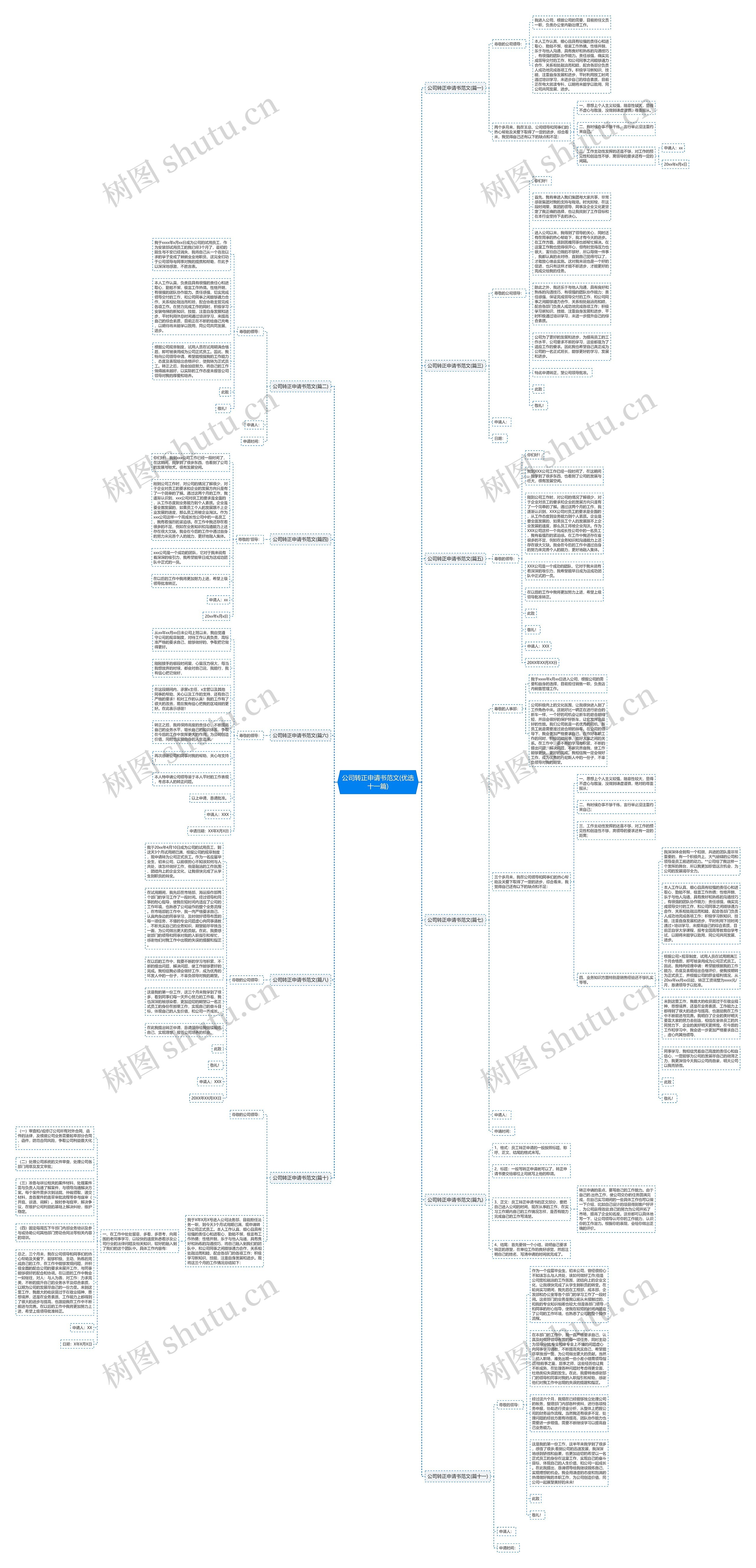 公司转正申请书范文(优选十一篇)思维导图