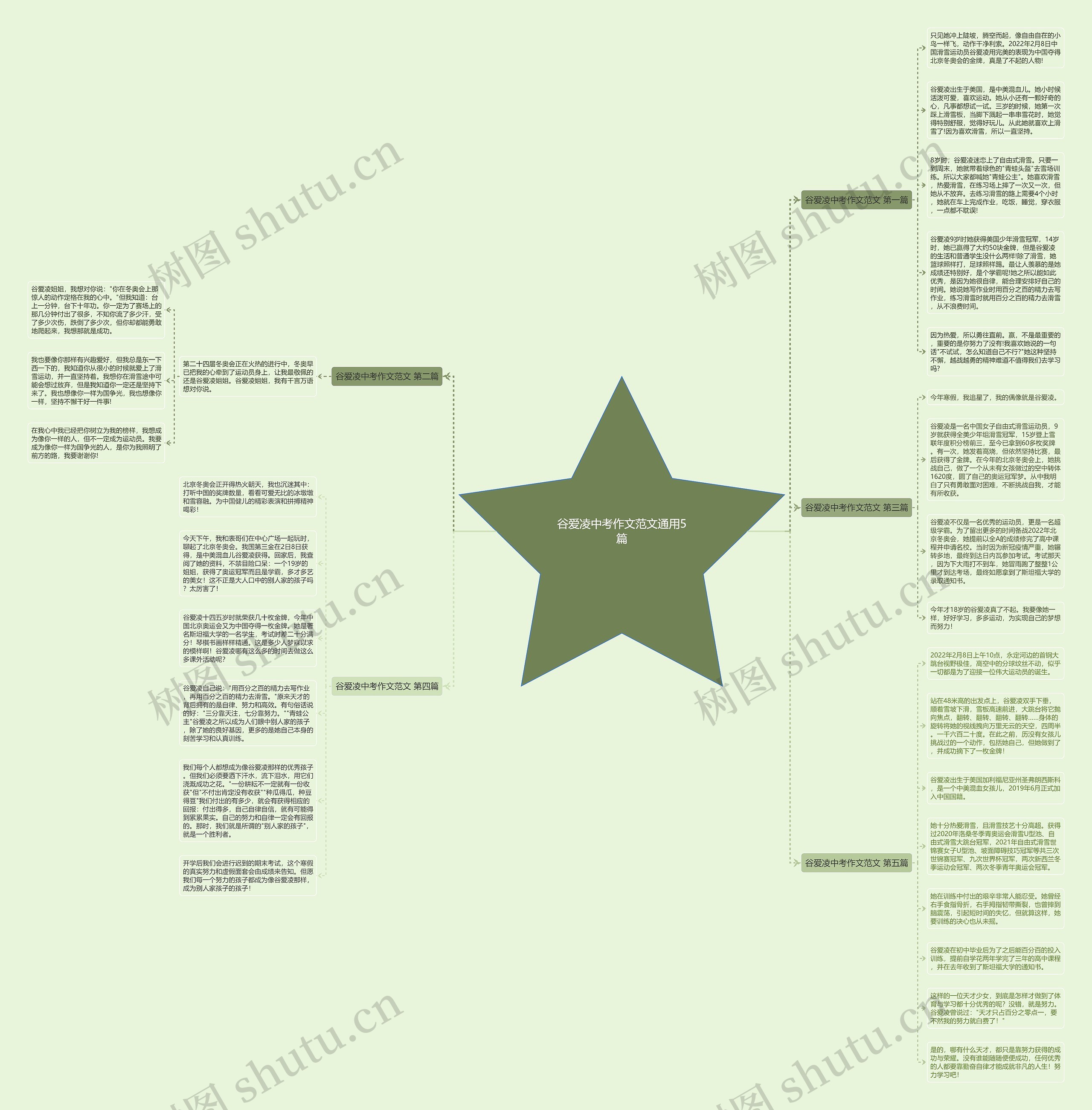 谷爱凌中考作文范文通用5篇思维导图