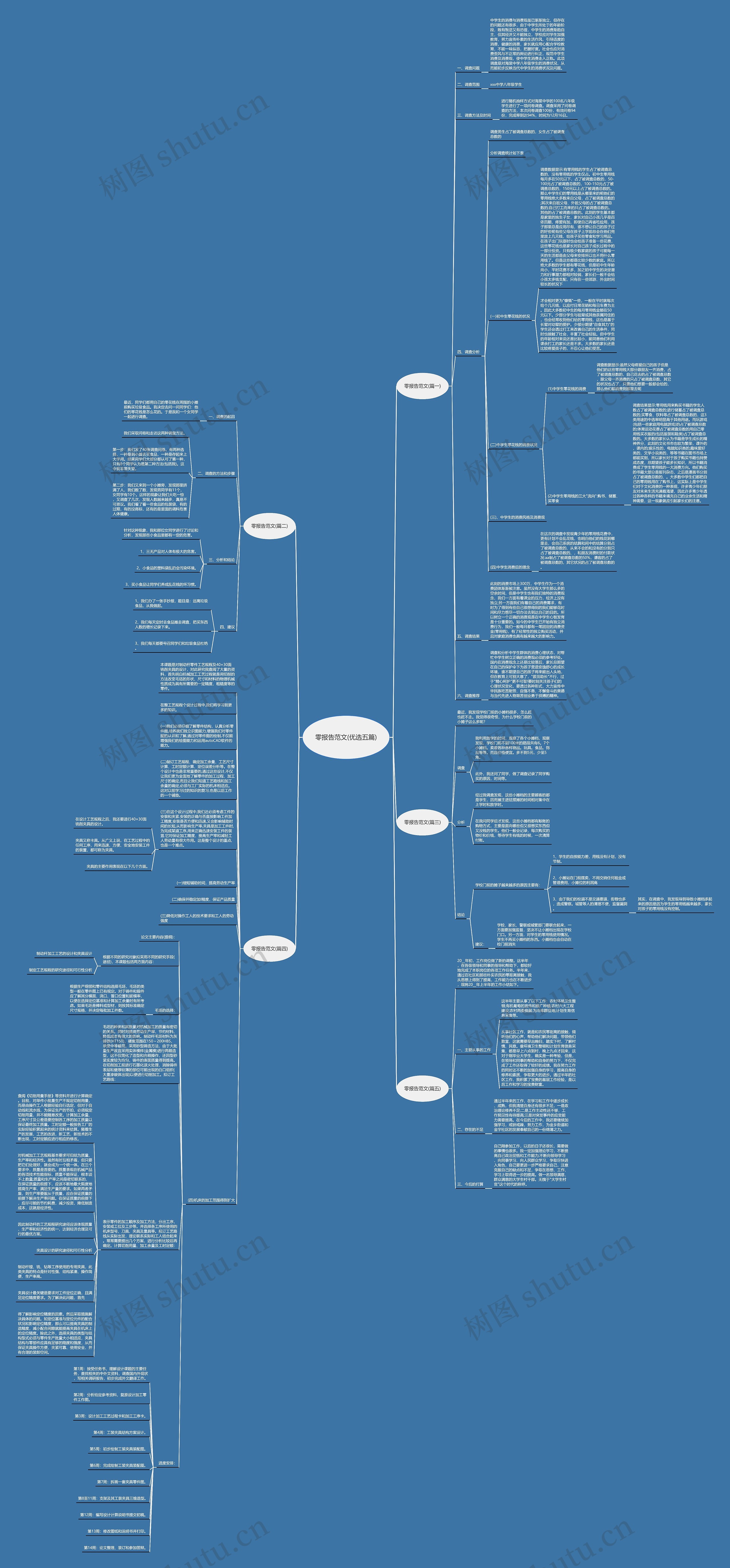零报告范文(优选五篇)思维导图