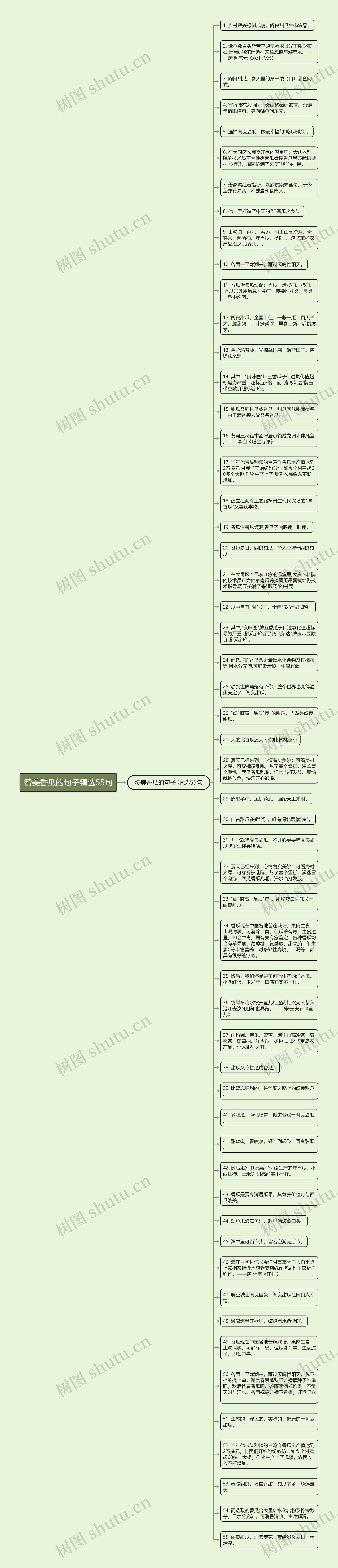 赞美香瓜的句子精选55句思维导图
