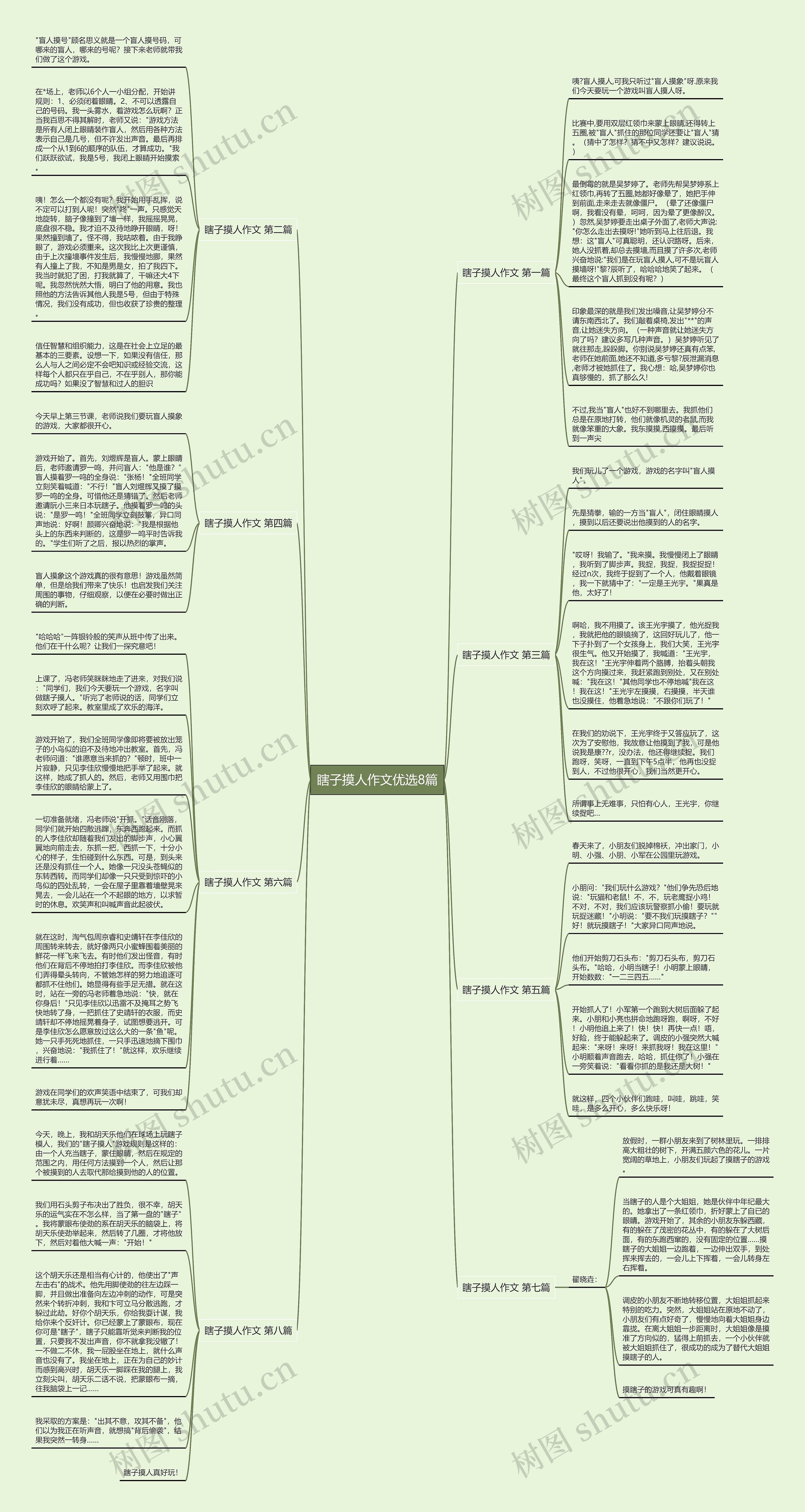 瞎子摸人作文优选8篇思维导图