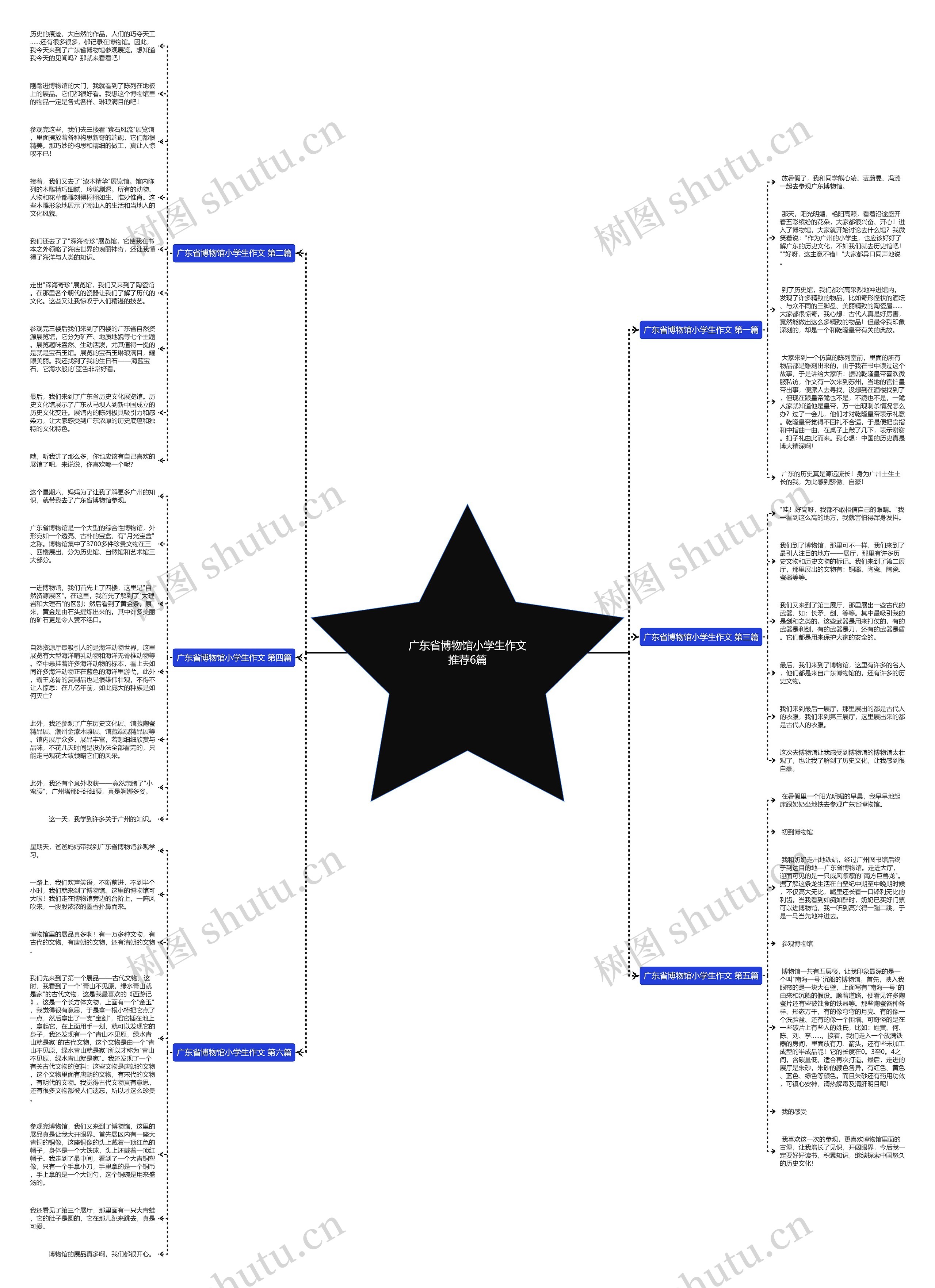广东省博物馆小学生作文推荐6篇思维导图