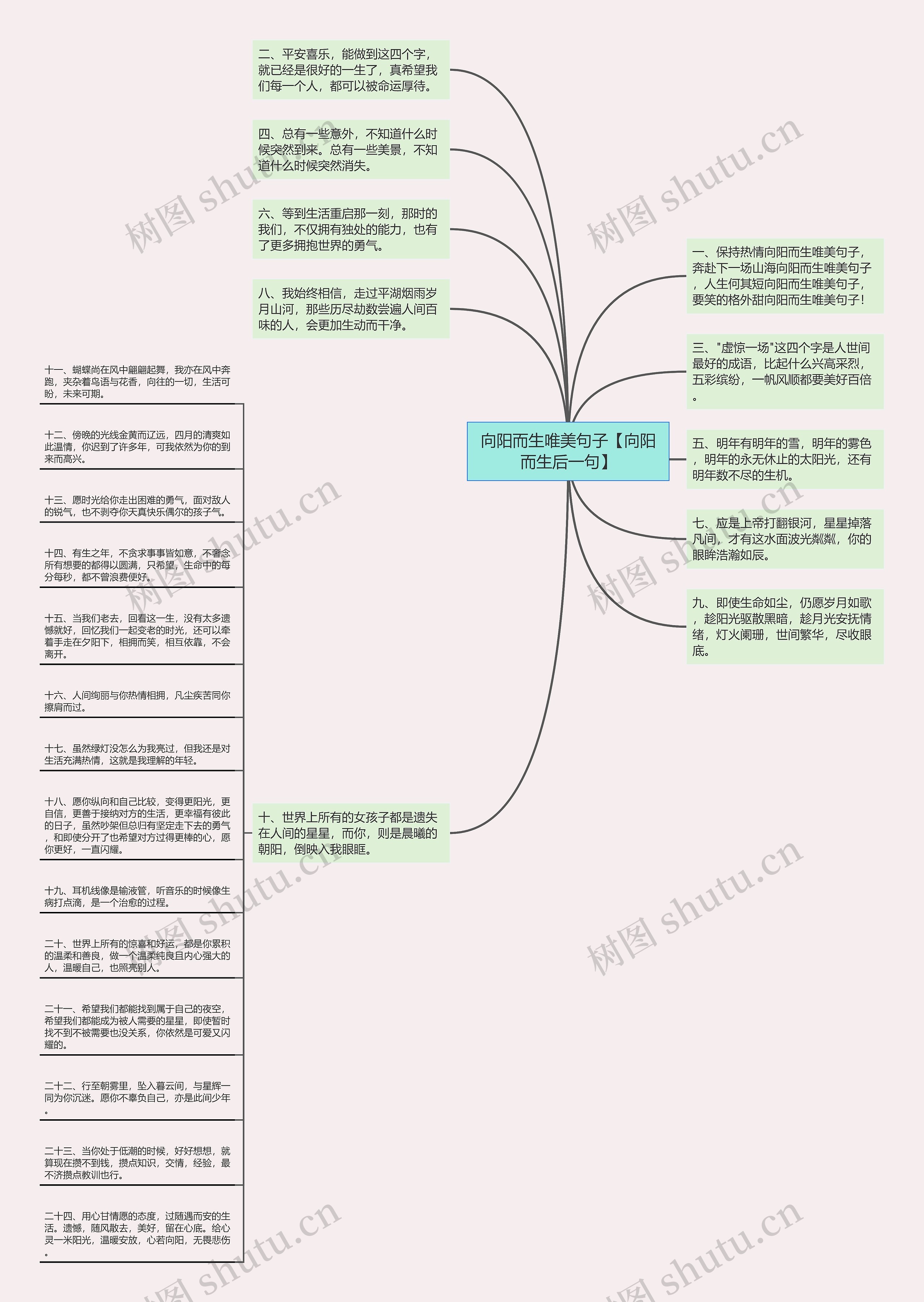 向阳而生唯美句子【向阳而生后一句】思维导图