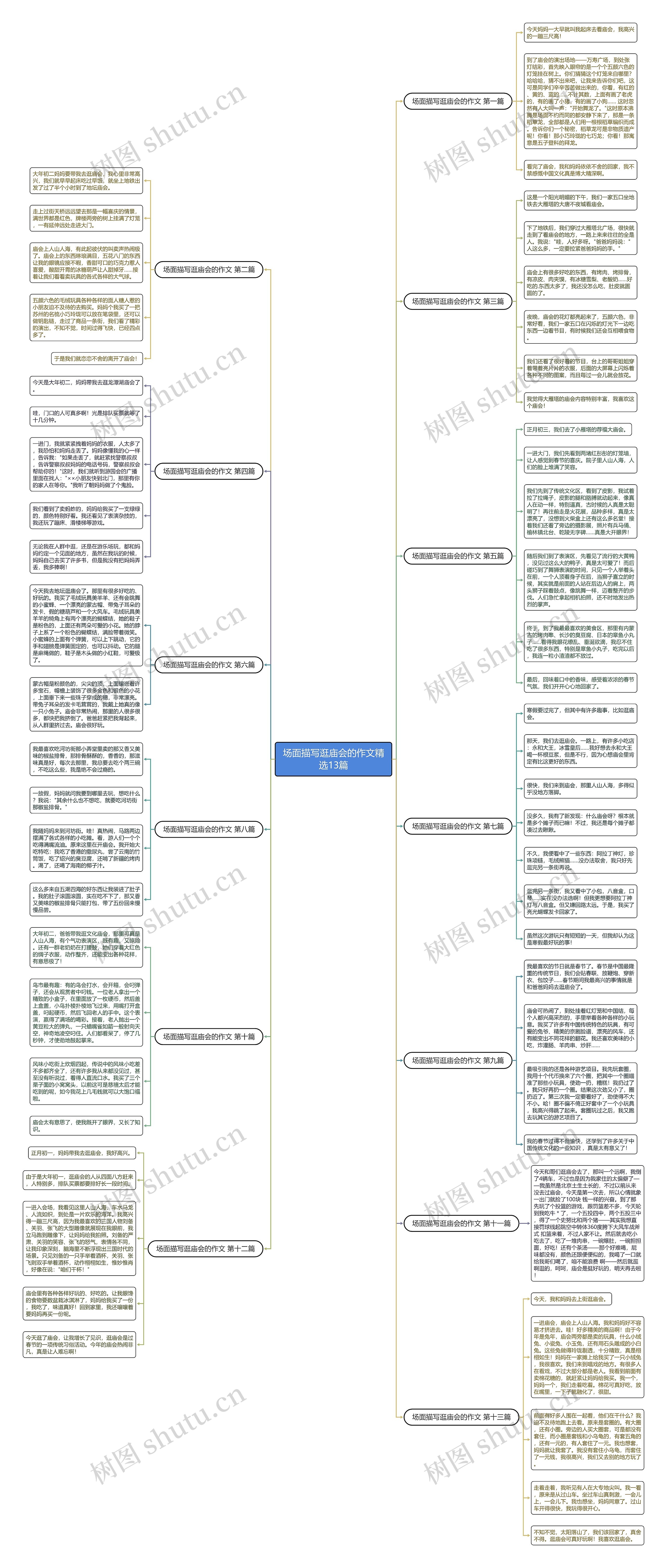 场面描写逛庙会的作文精选13篇思维导图