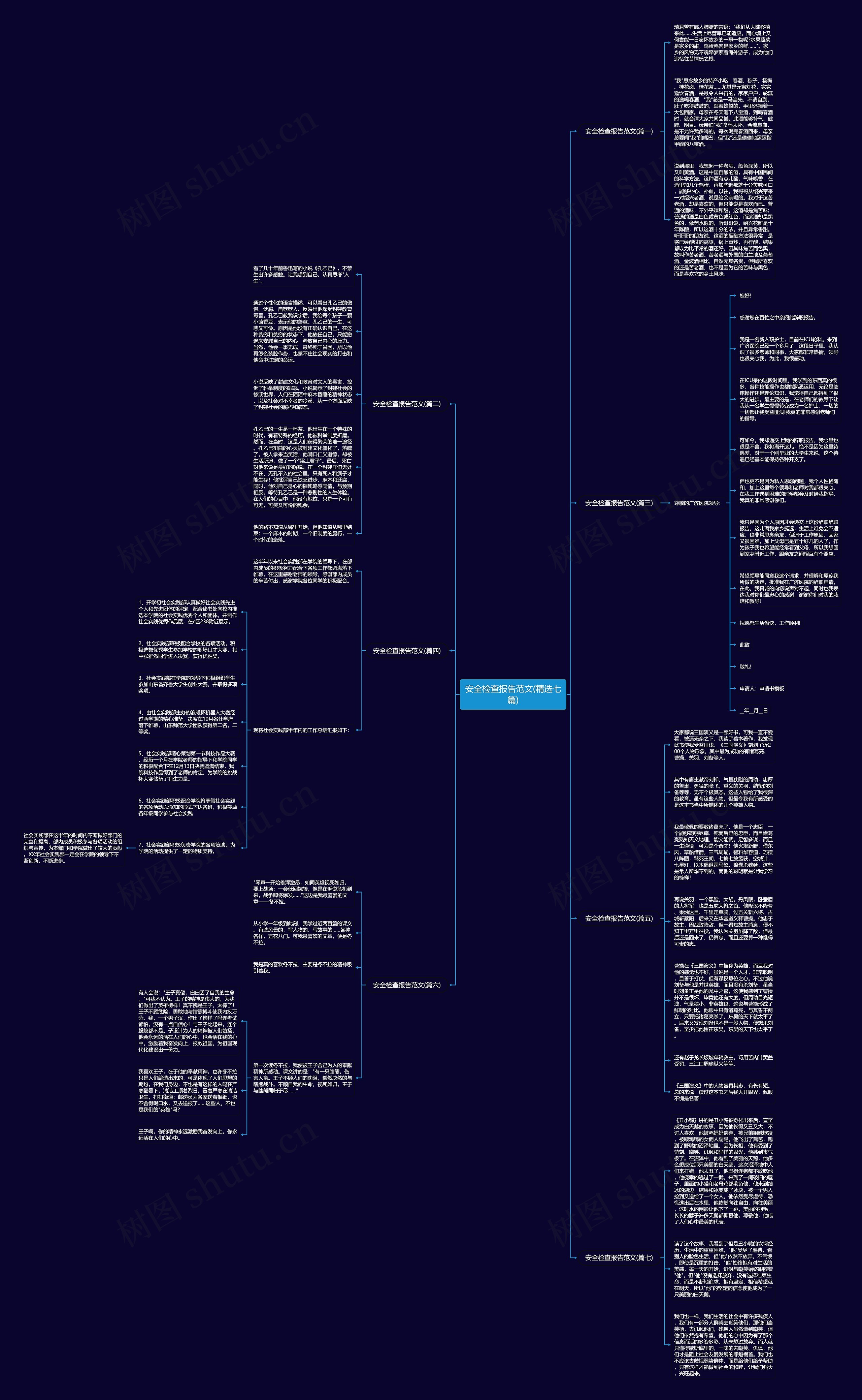 安全检查报告范文(精选七篇)思维导图