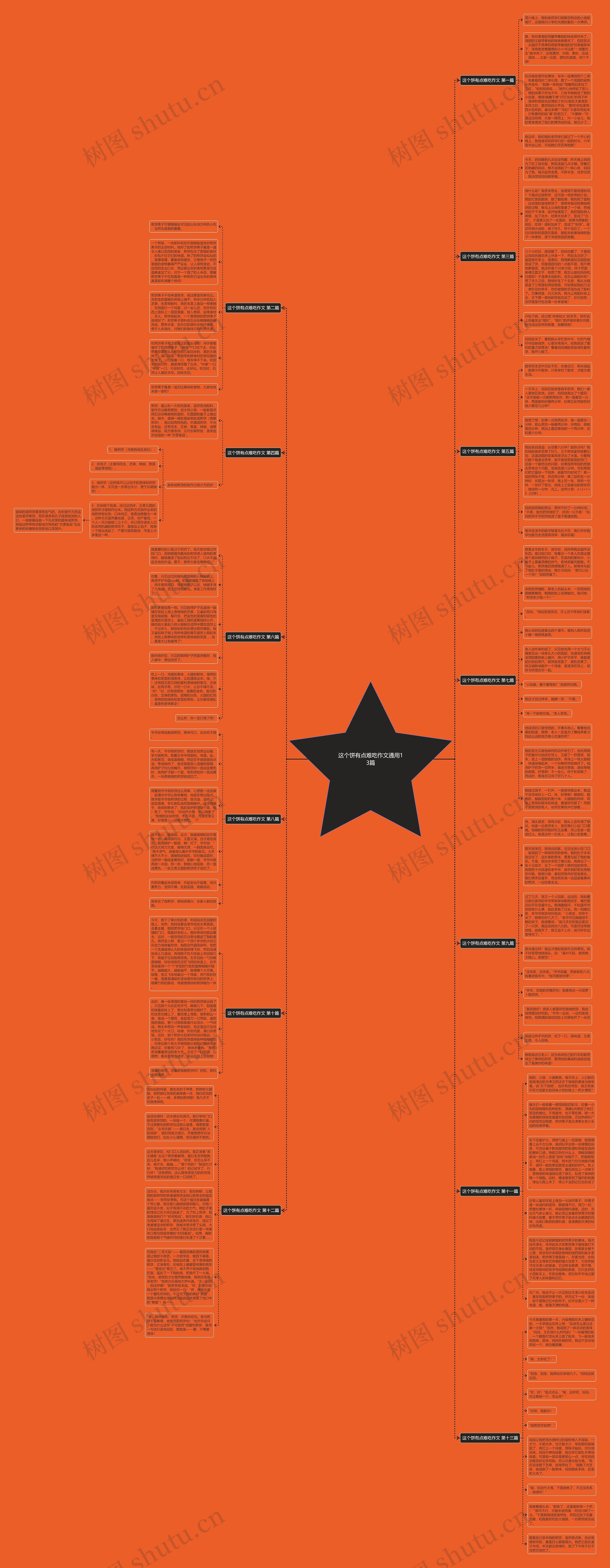 这个饼有点难吃作文通用13篇思维导图
