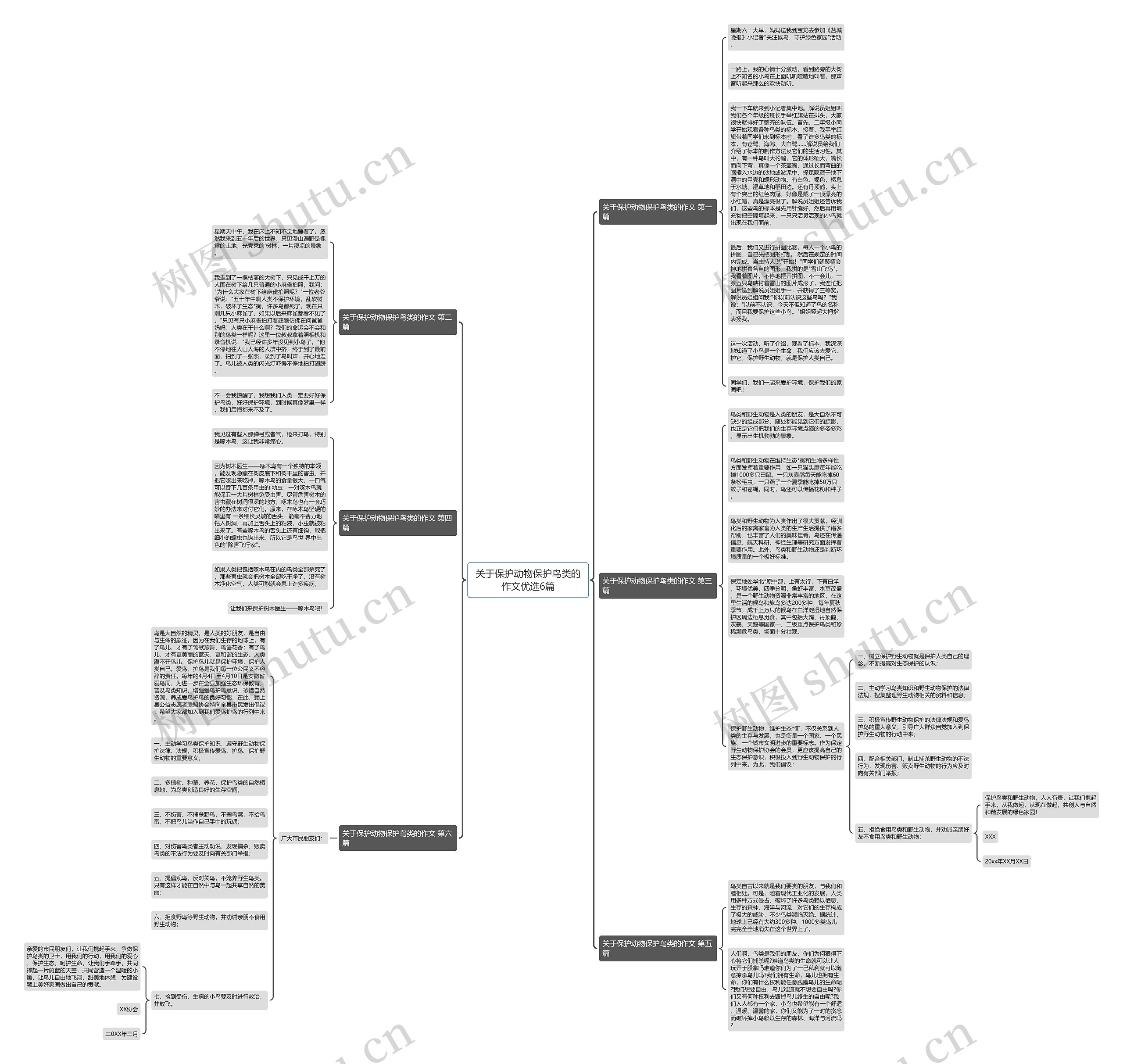 关于保护动物保护鸟类的作文优选6篇思维导图