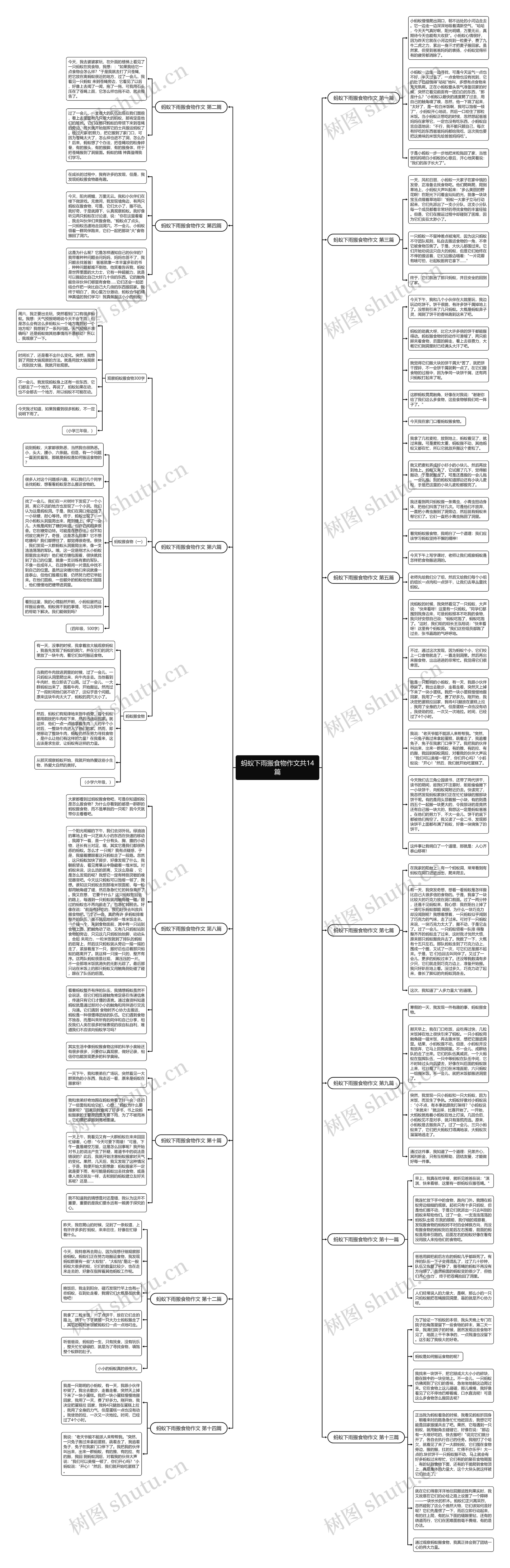 蚂蚁下雨搬食物作文共14篇思维导图