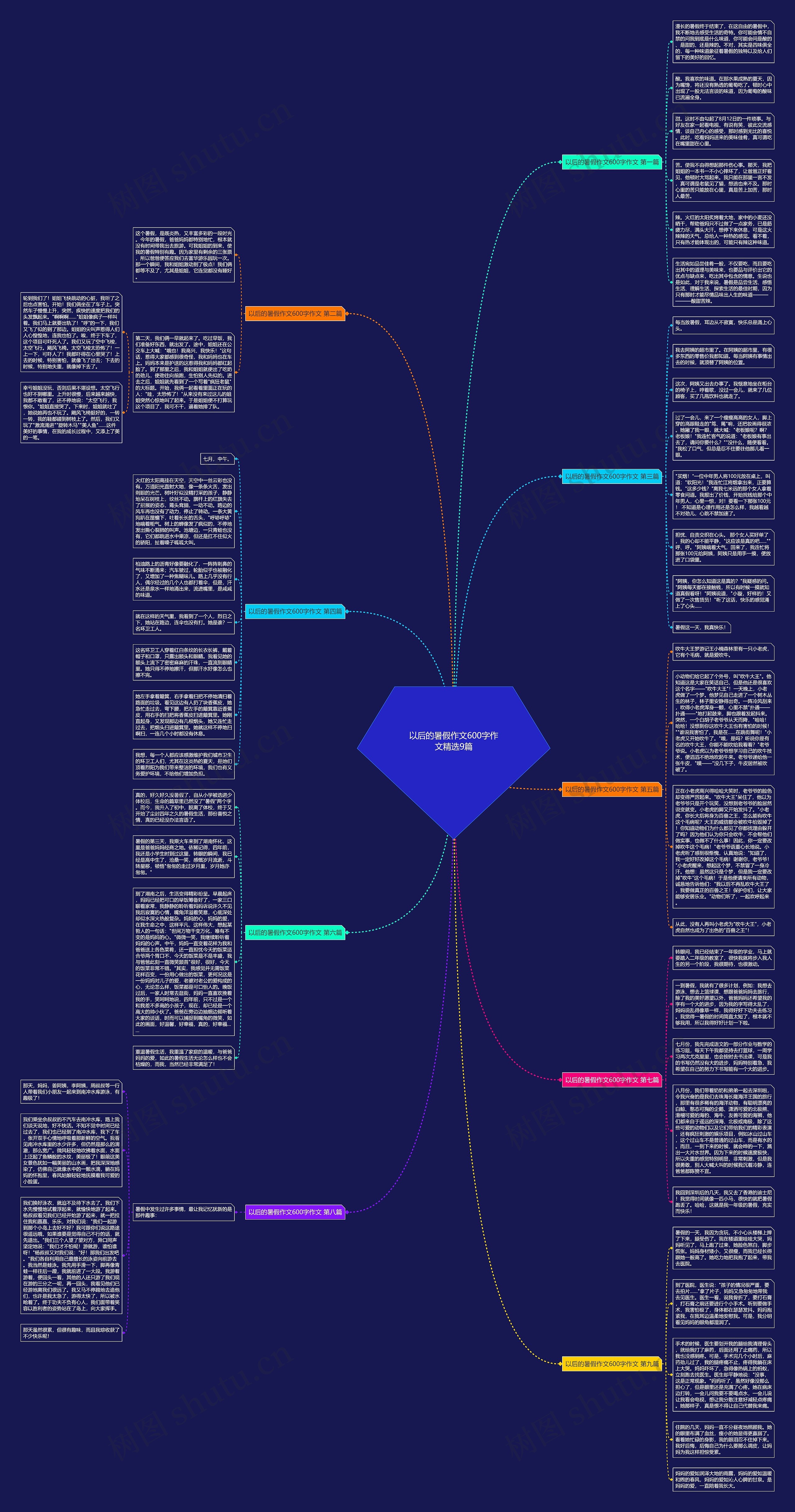 以后的暑假作文600字作文精选9篇思维导图