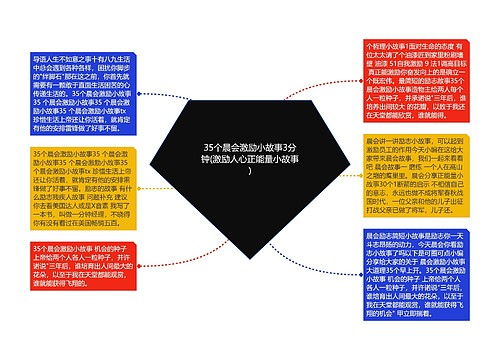 35个晨会激励小故事3分钟(激励人心正能量小故事)