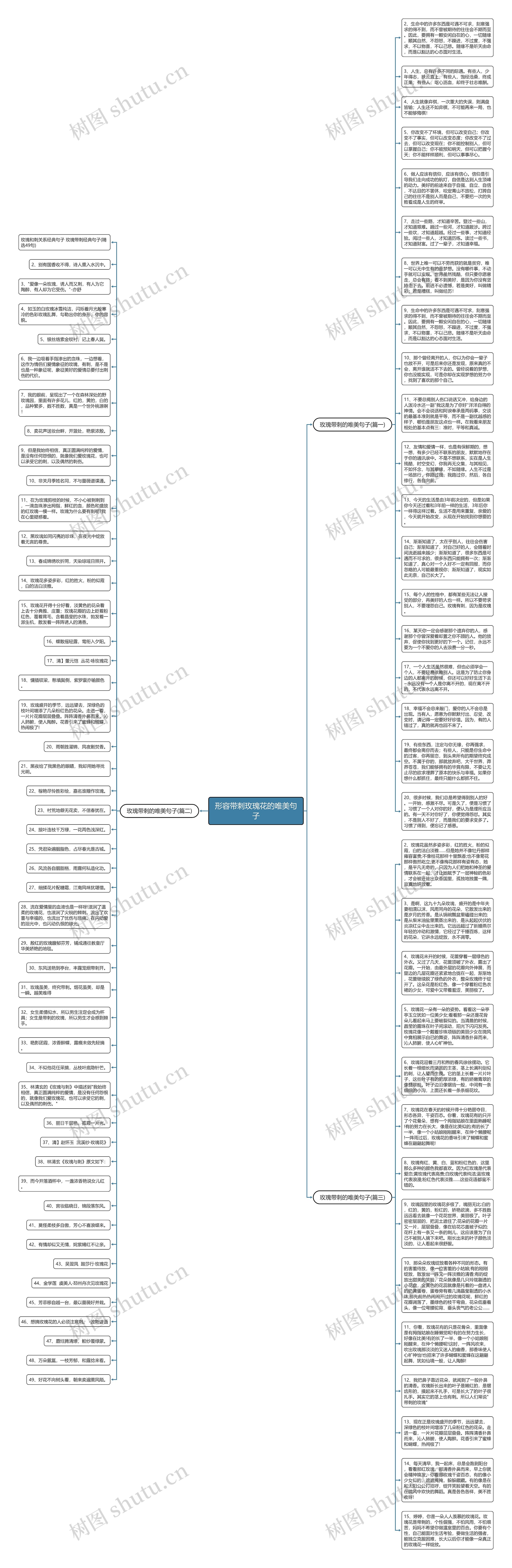 形容带刺玫瑰花的唯美句子思维导图