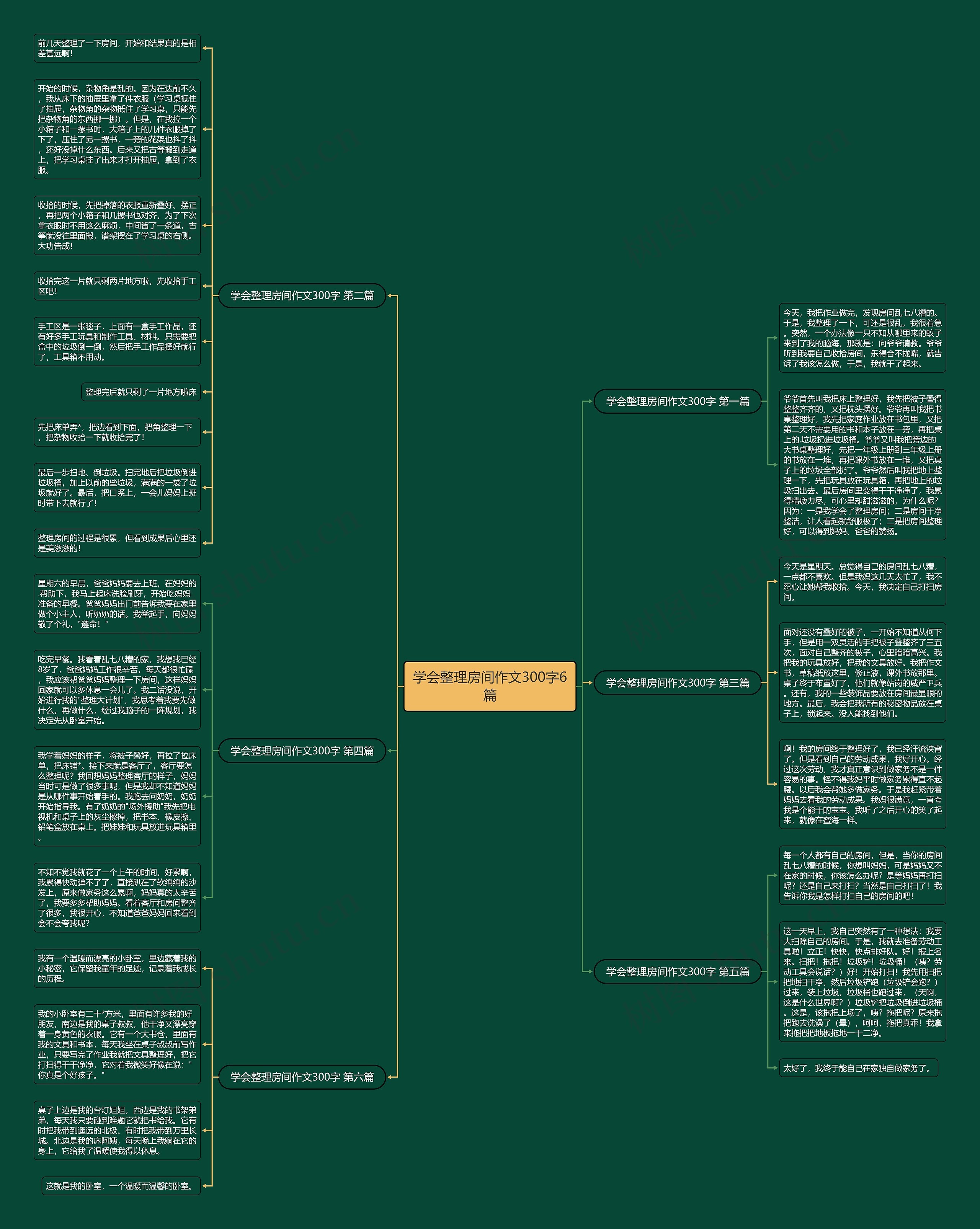 学会整理房间作文300字6篇思维导图