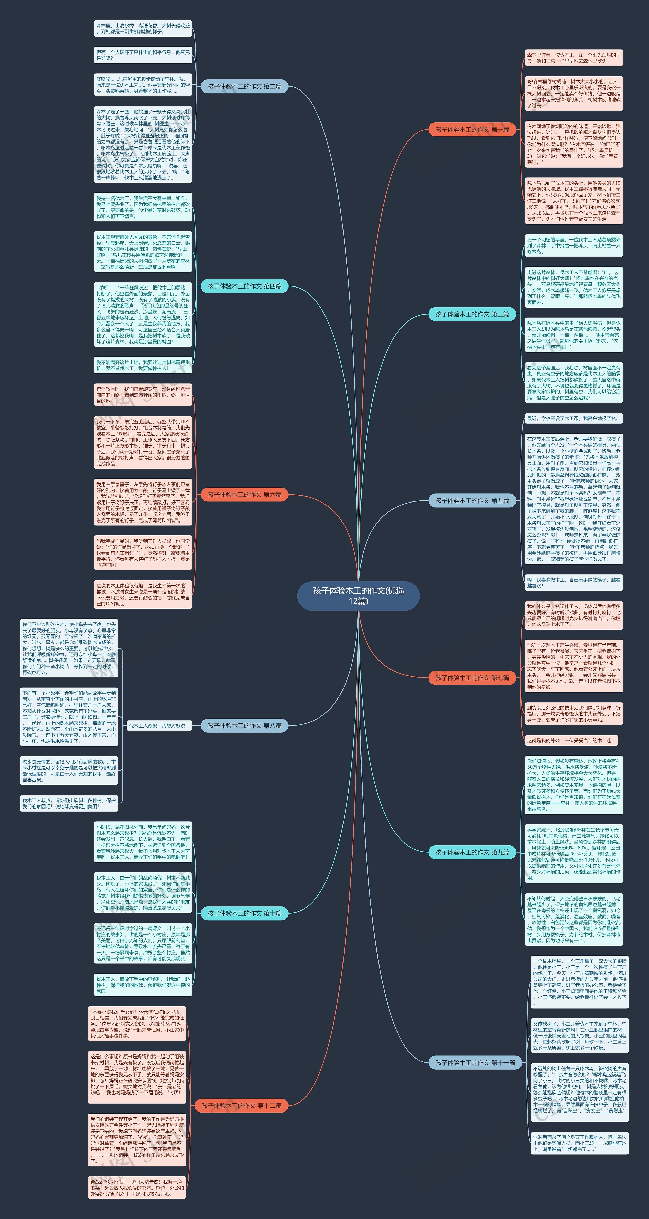 孩子体验木工的作文(优选12篇)思维导图