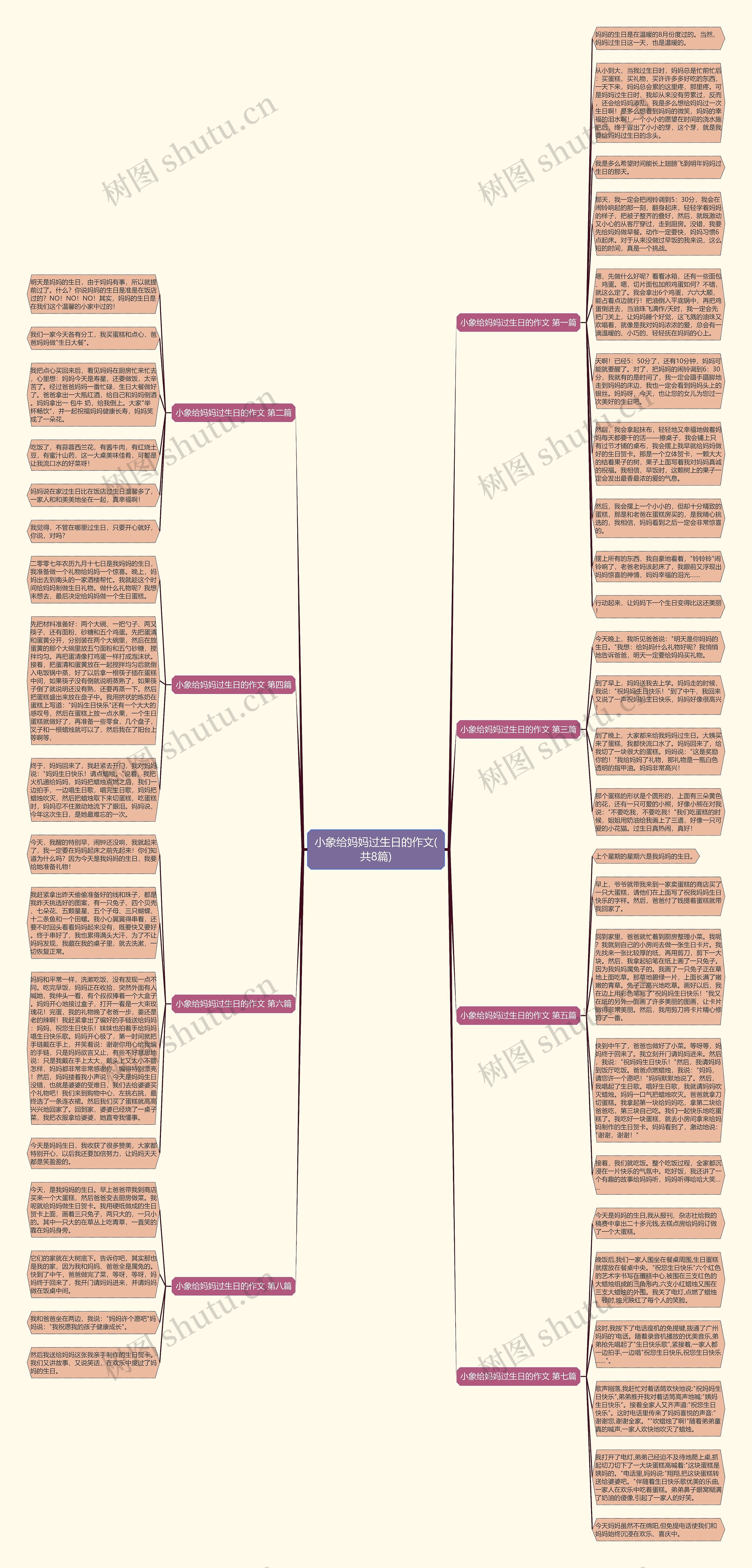 小象给妈妈过生日的作文(共8篇)思维导图