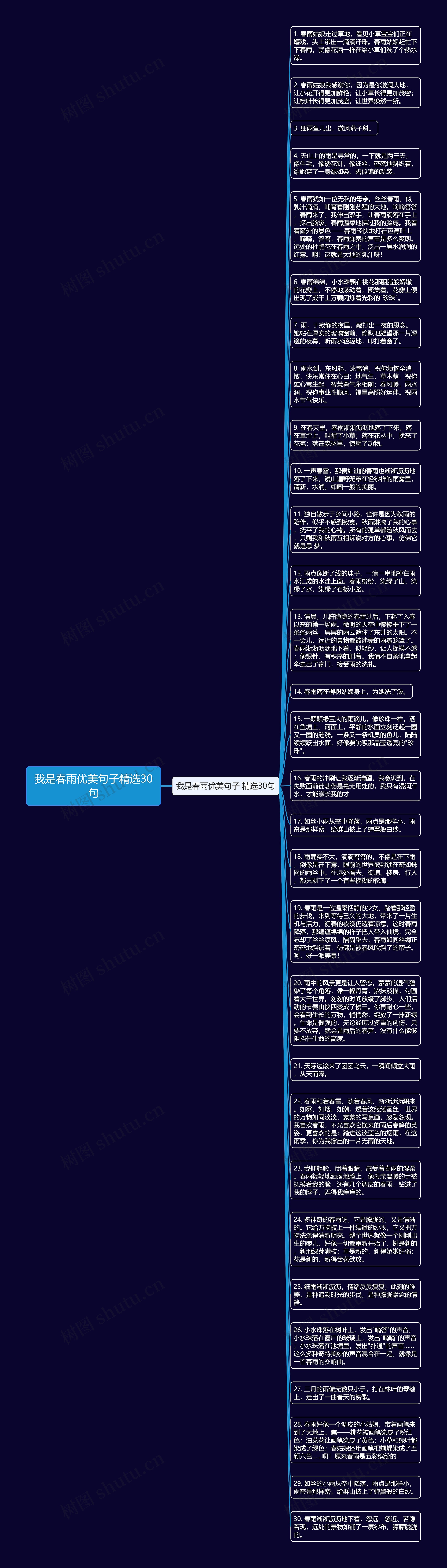 我是春雨优美句子精选30句思维导图