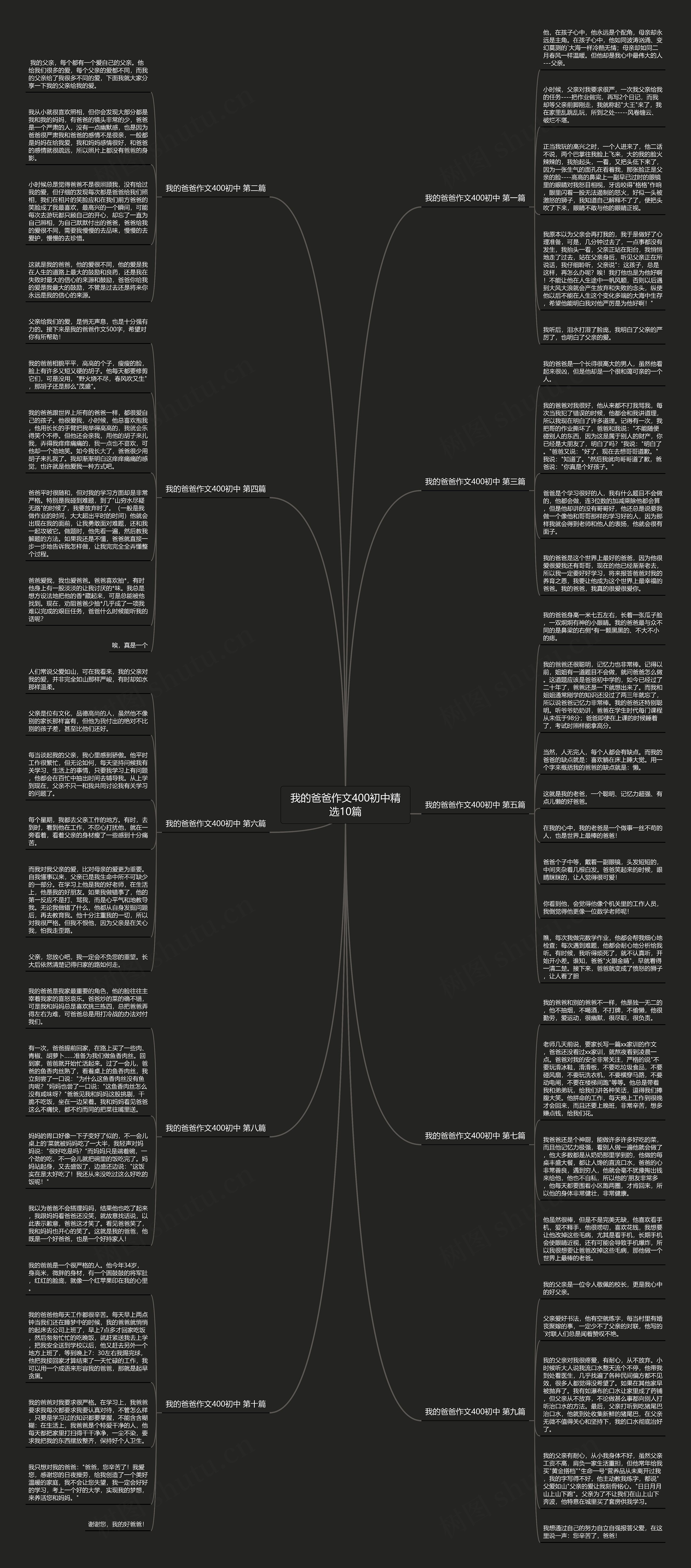 我的爸爸作文400初中精选10篇思维导图