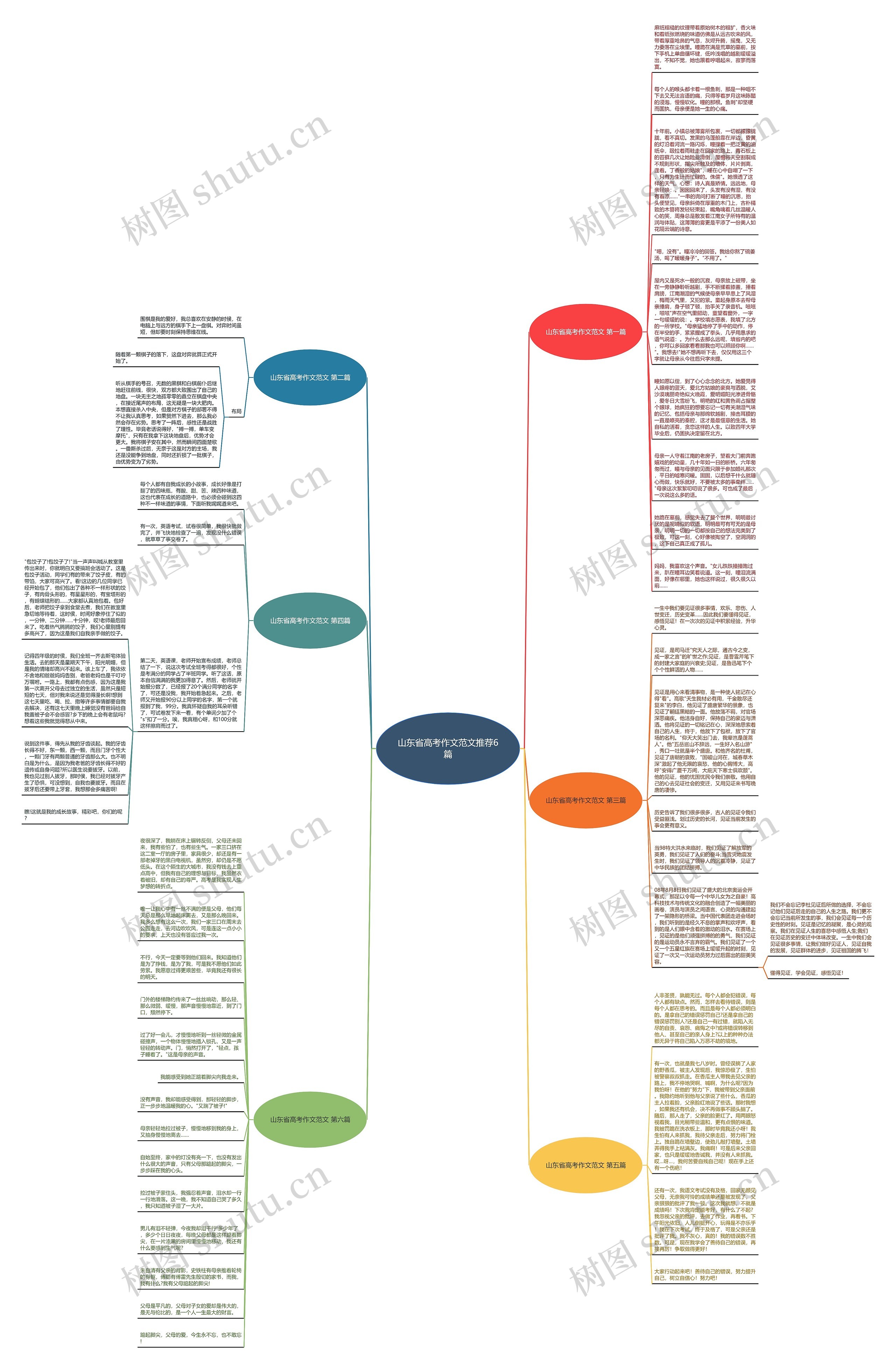 山东省高考作文范文推荐6篇思维导图