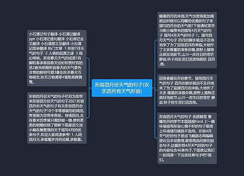 形容四月份天气的句子(农历四月有天气形容)