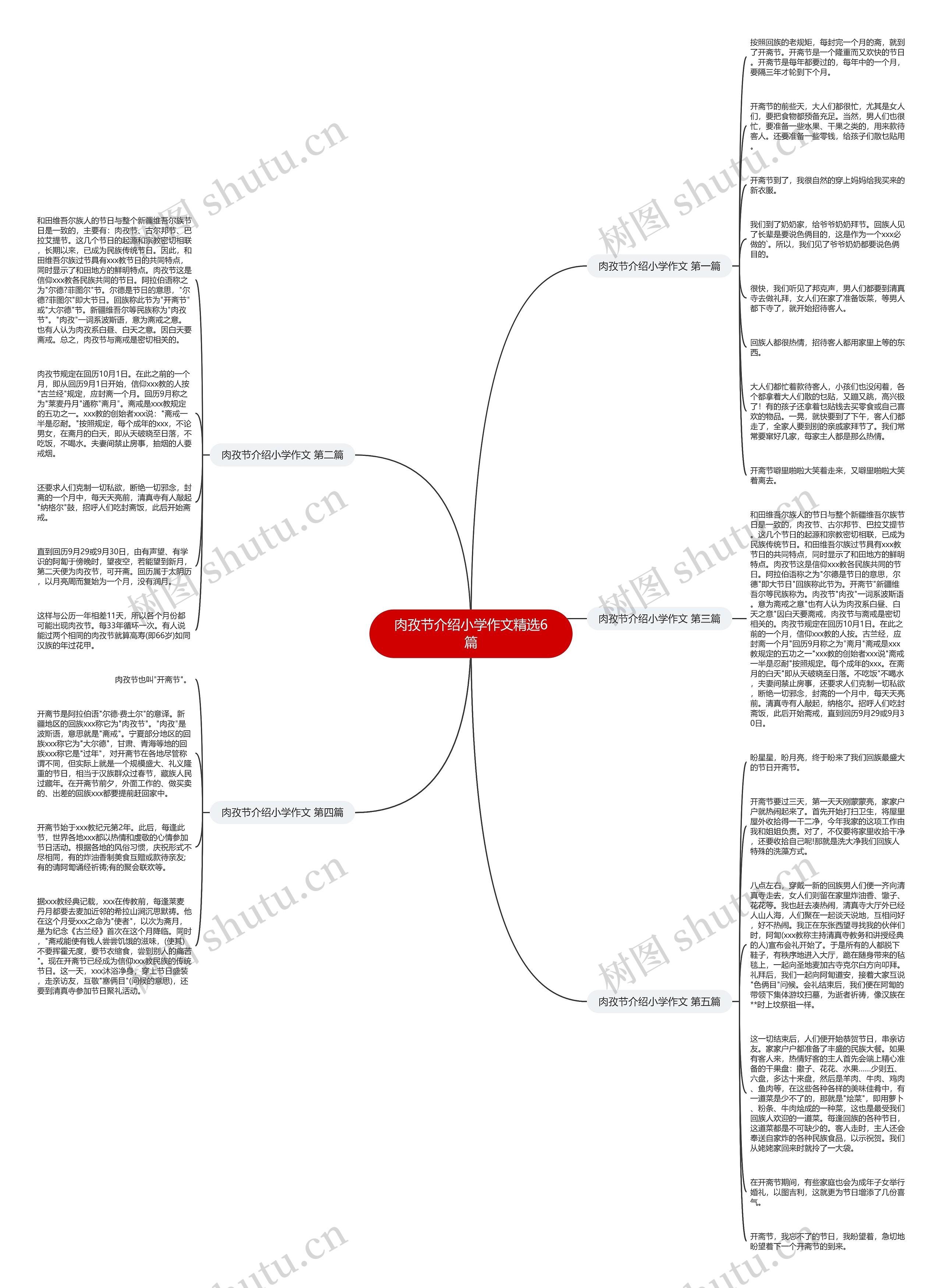 肉孜节介绍小学作文精选6篇思维导图