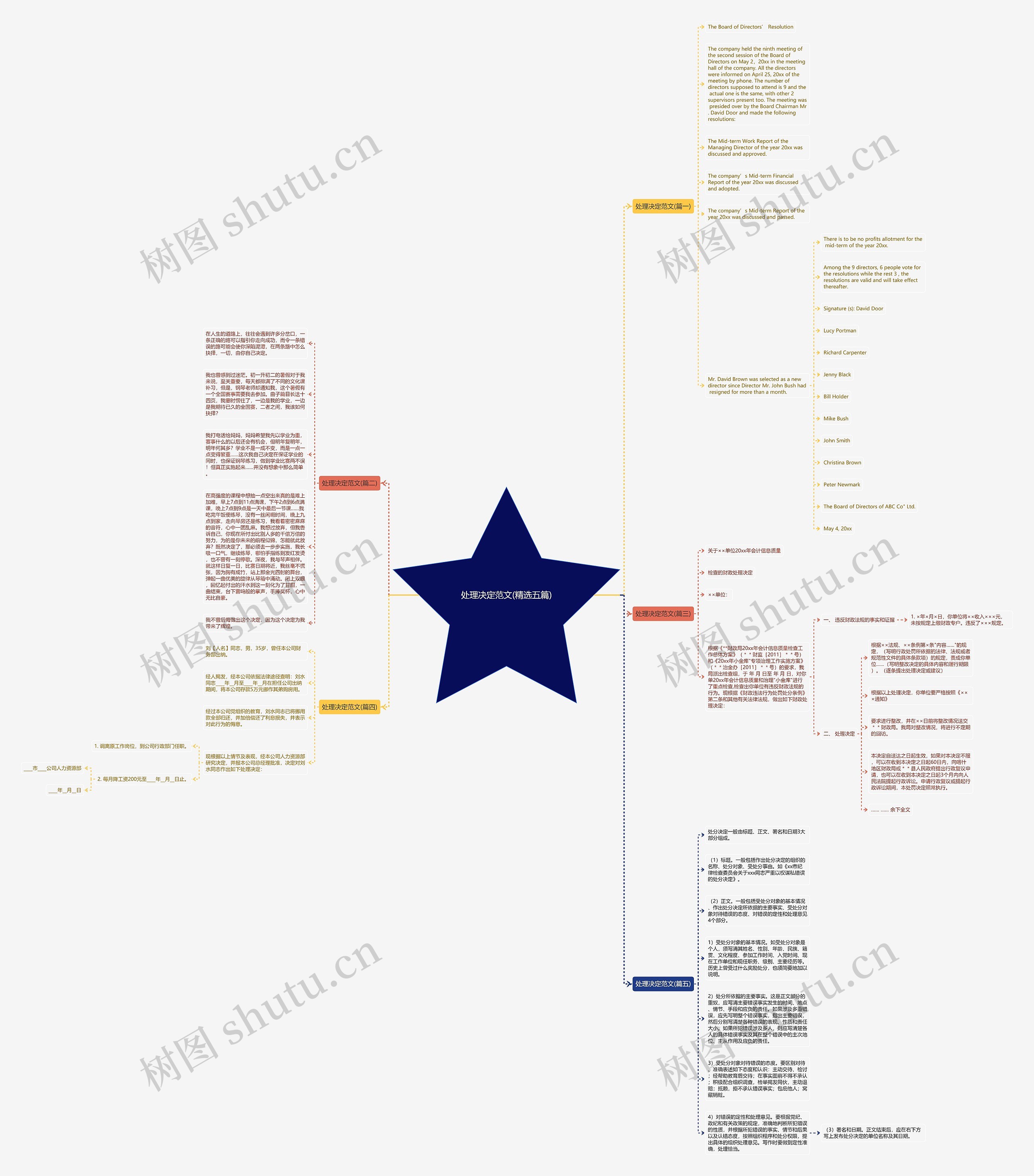 处理决定范文(精选五篇)思维导图
