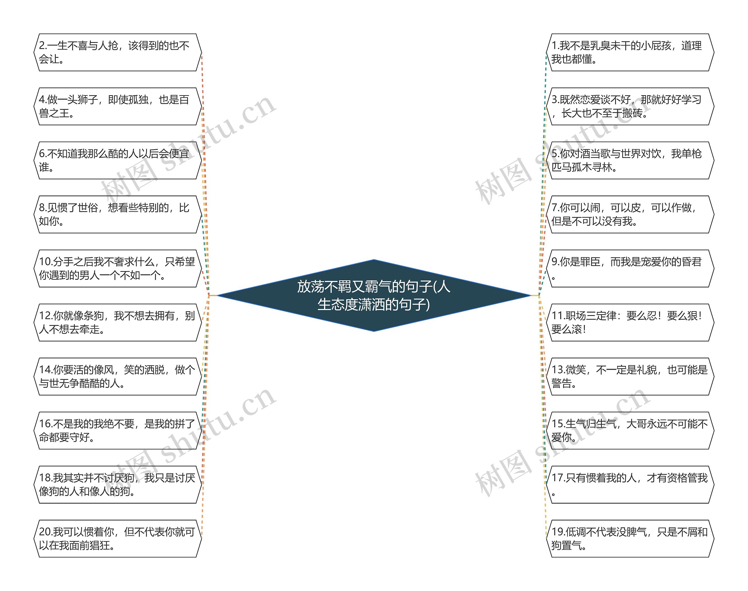 放荡不羁又霸气的句子(人生态度潇洒的句子)思维导图