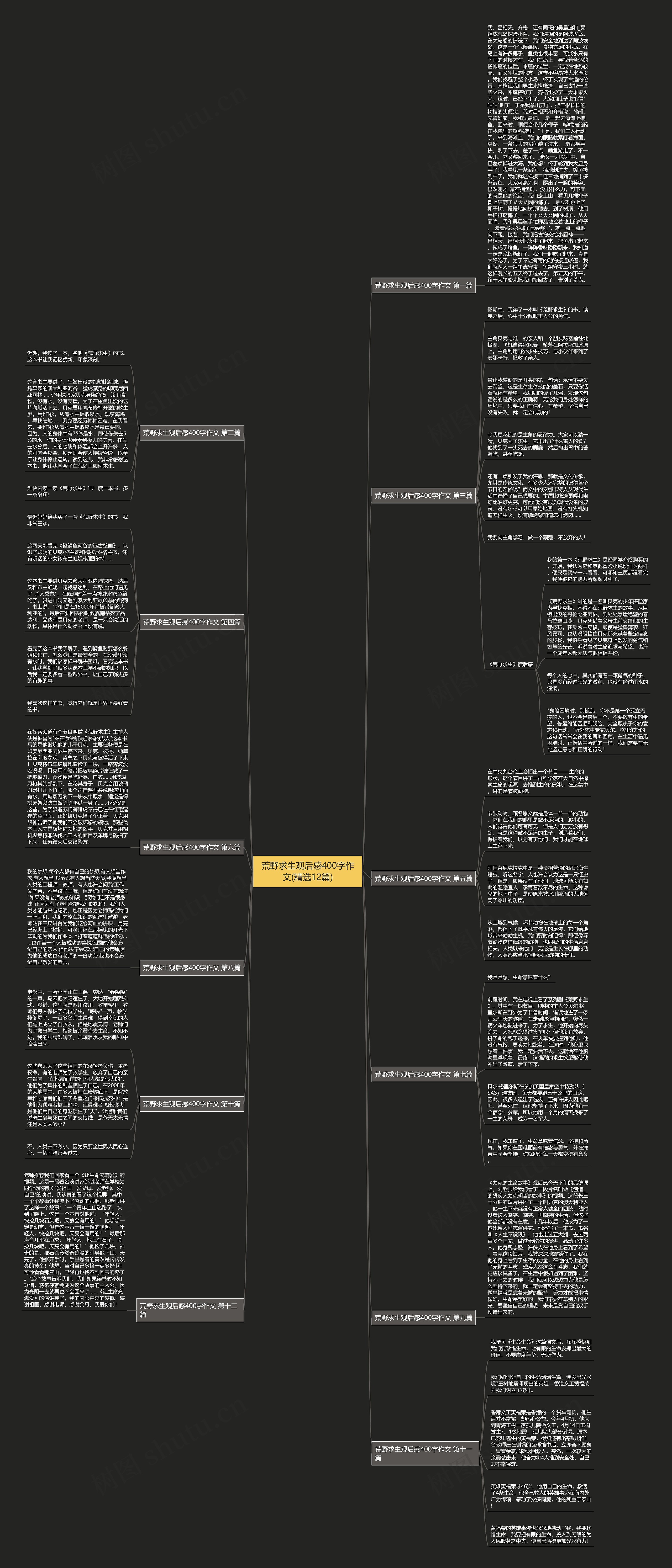 荒野求生观后感400字作文(精选12篇)思维导图