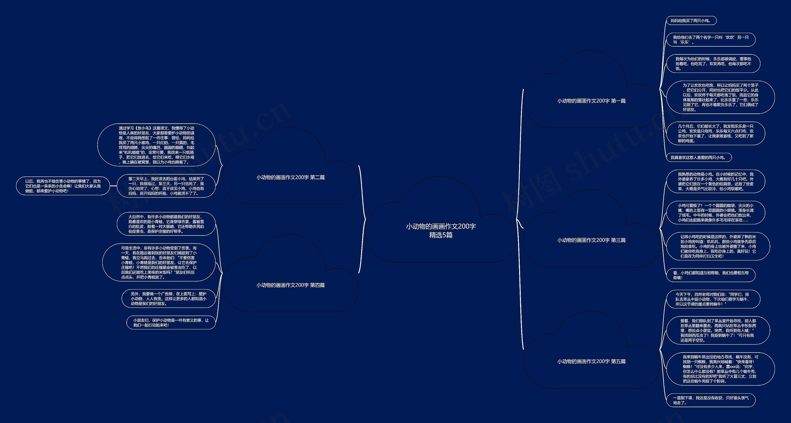 小动物的画画作文200字精选5篇思维导图