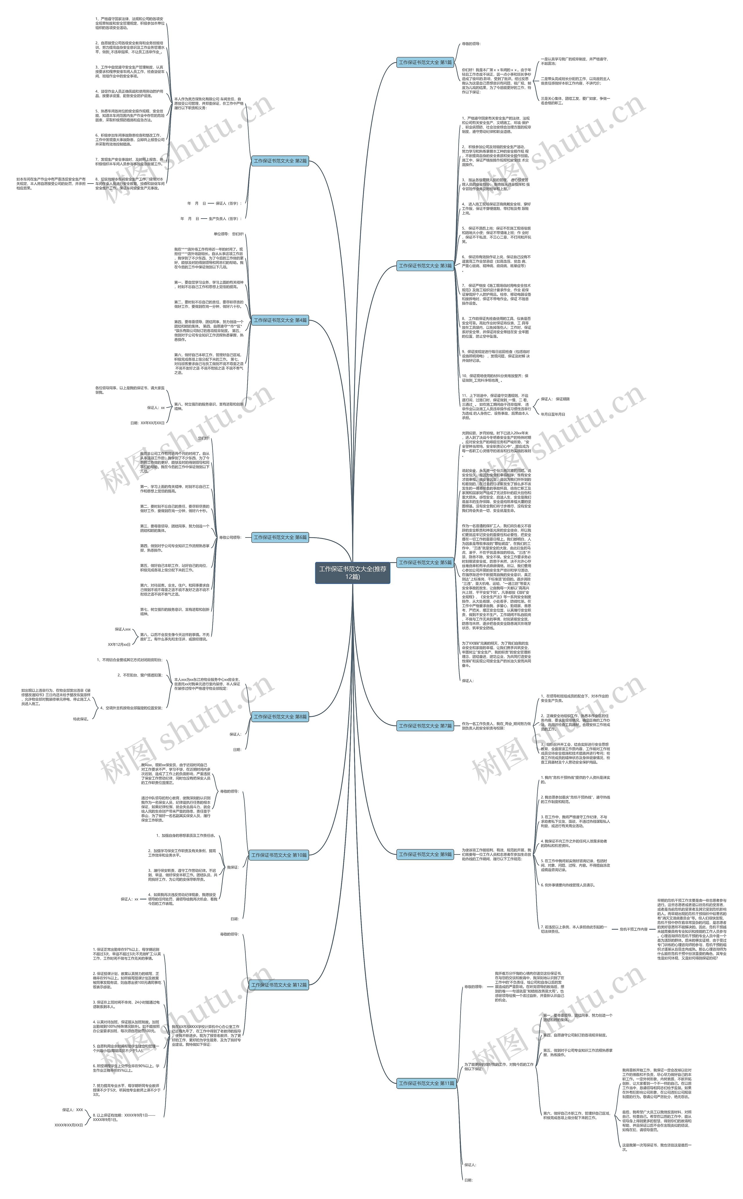 工作保证书范文大全(推荐12篇)思维导图