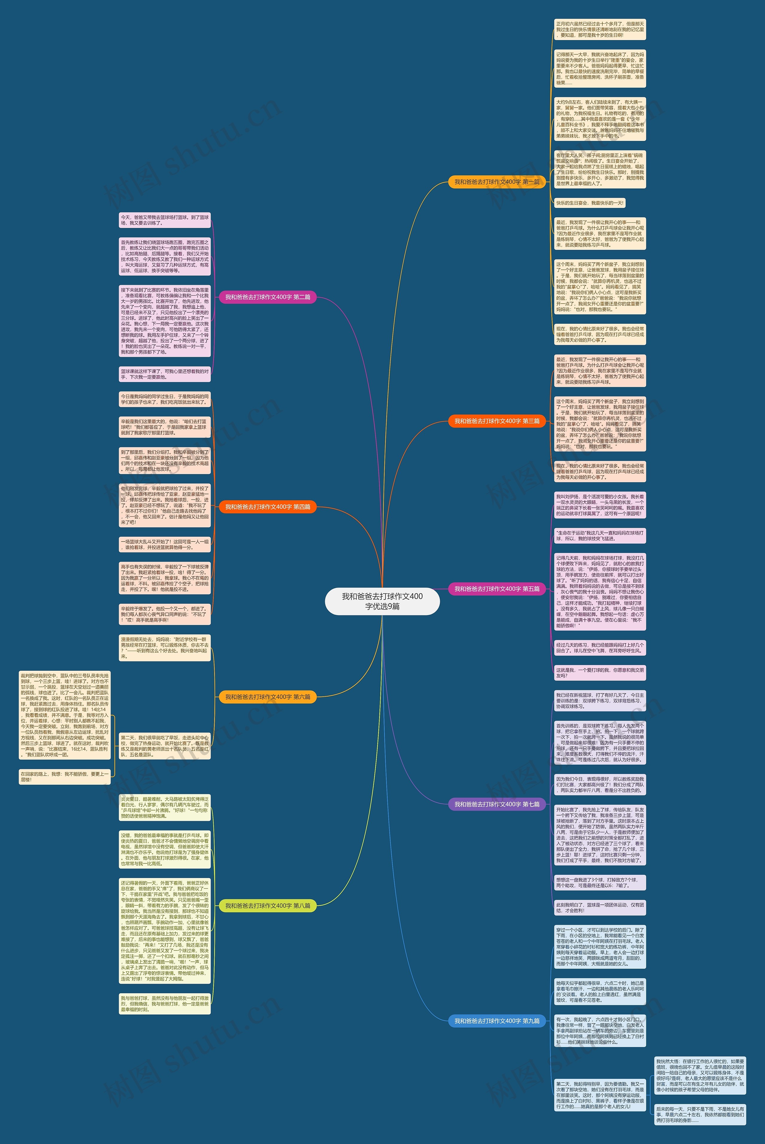 我和爸爸去打球作文400字优选9篇思维导图
