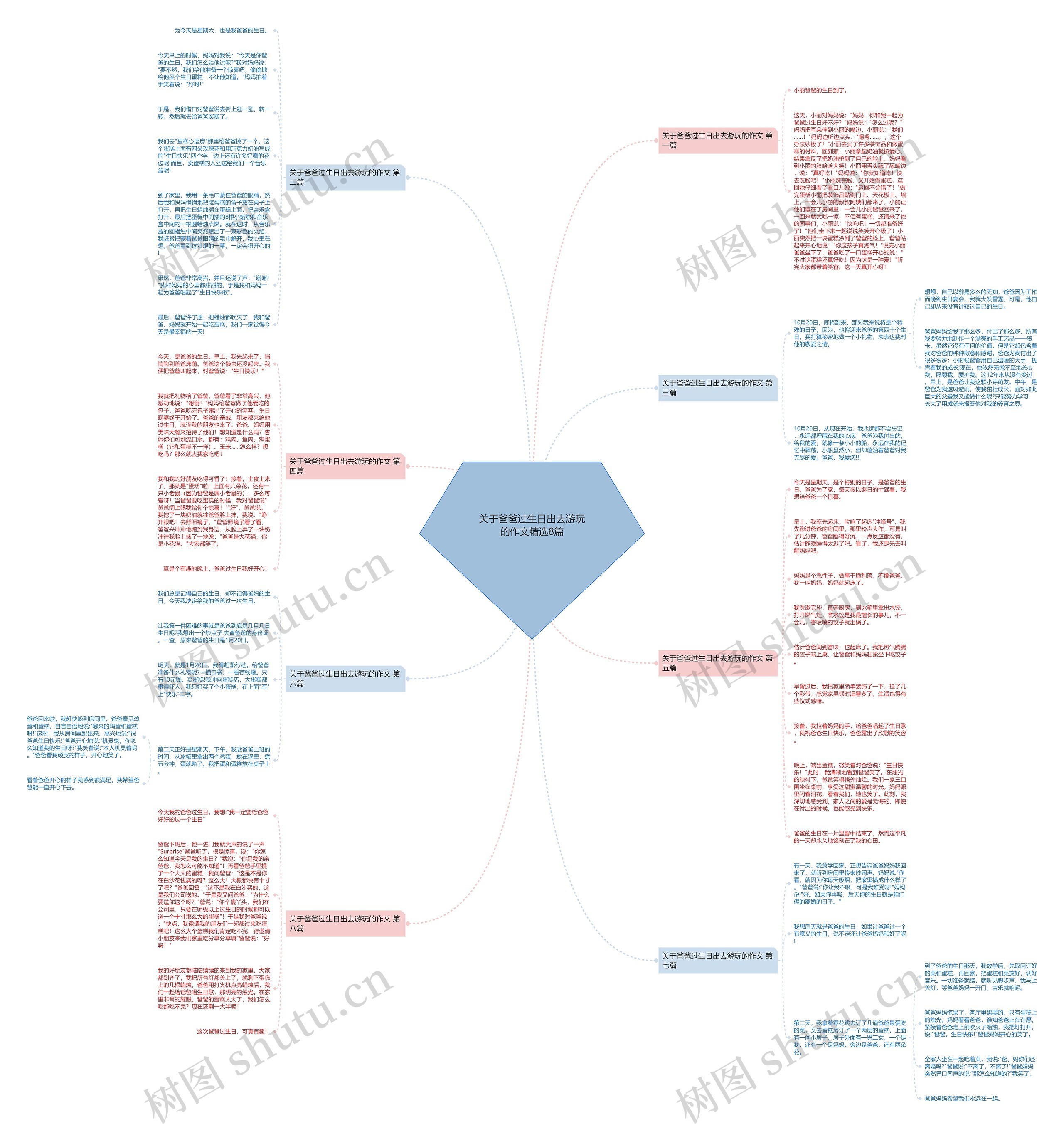 关于爸爸过生日出去游玩的作文精选8篇思维导图