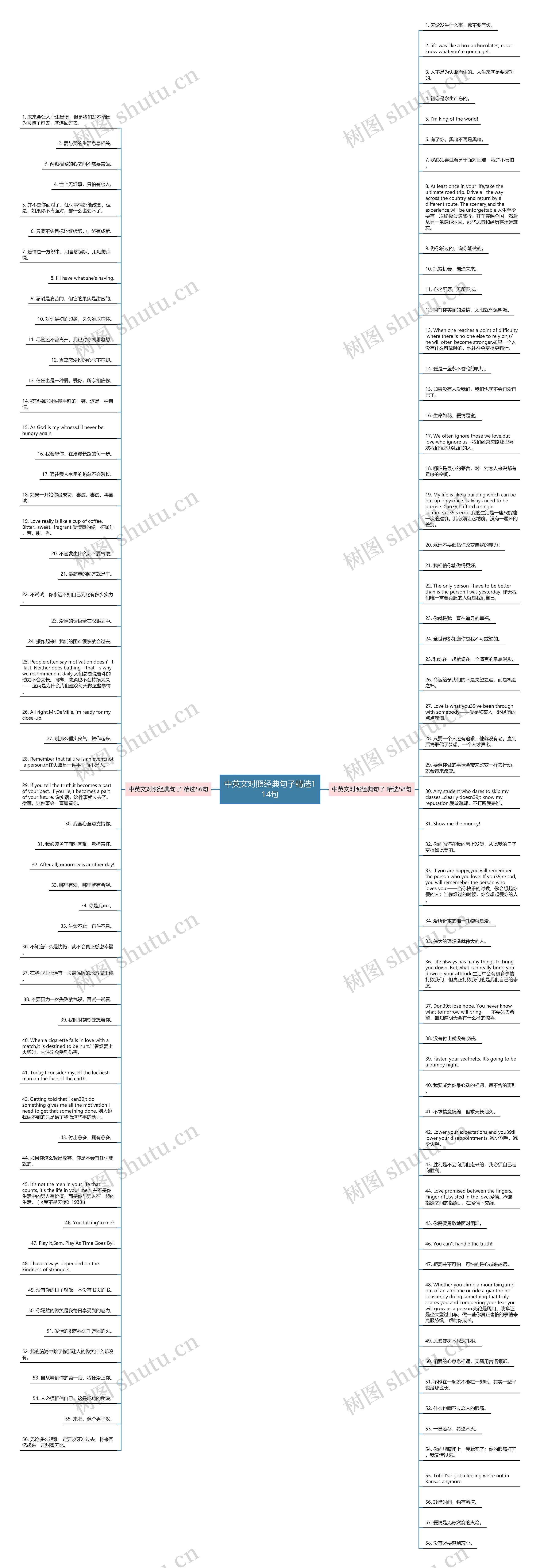 中英文对照经典句子精选114句思维导图