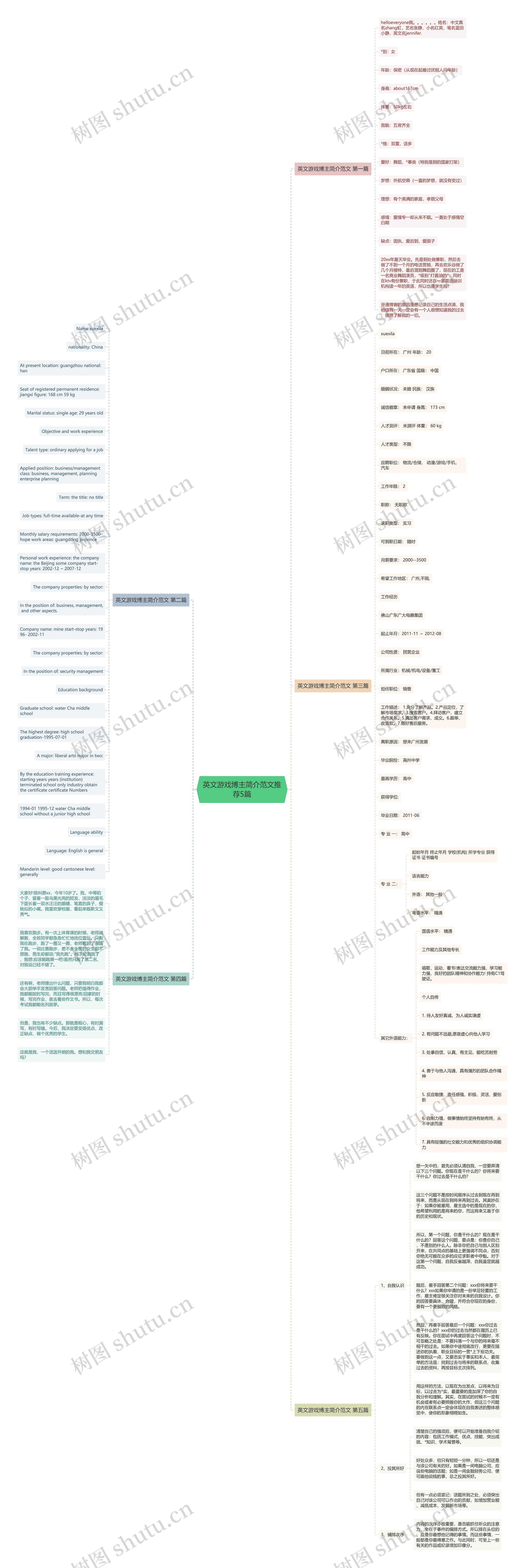 英文游戏博主简介范文推荐5篇思维导图